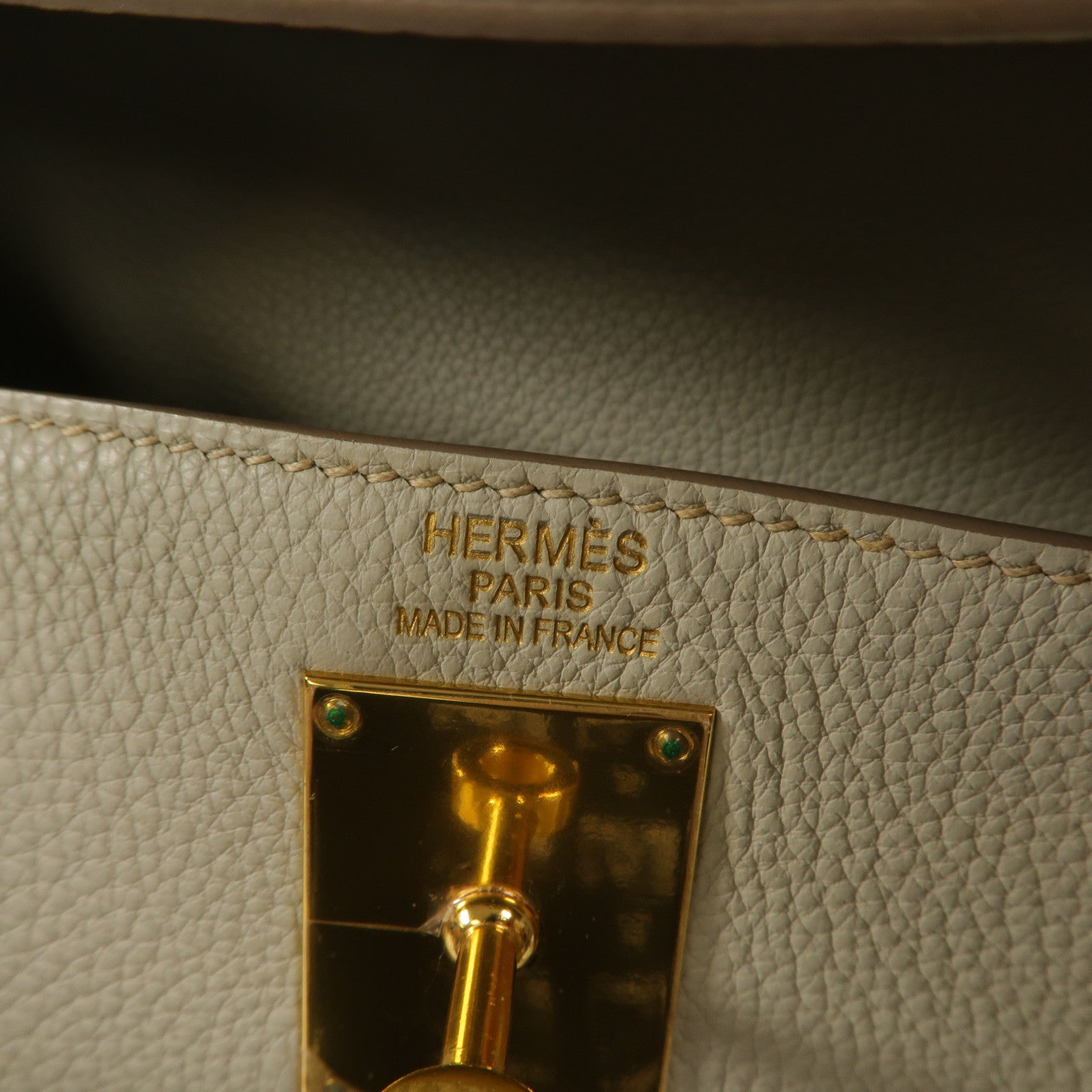HERMES Togo皮革Shoulder Kelly肩背袋Gris Perle