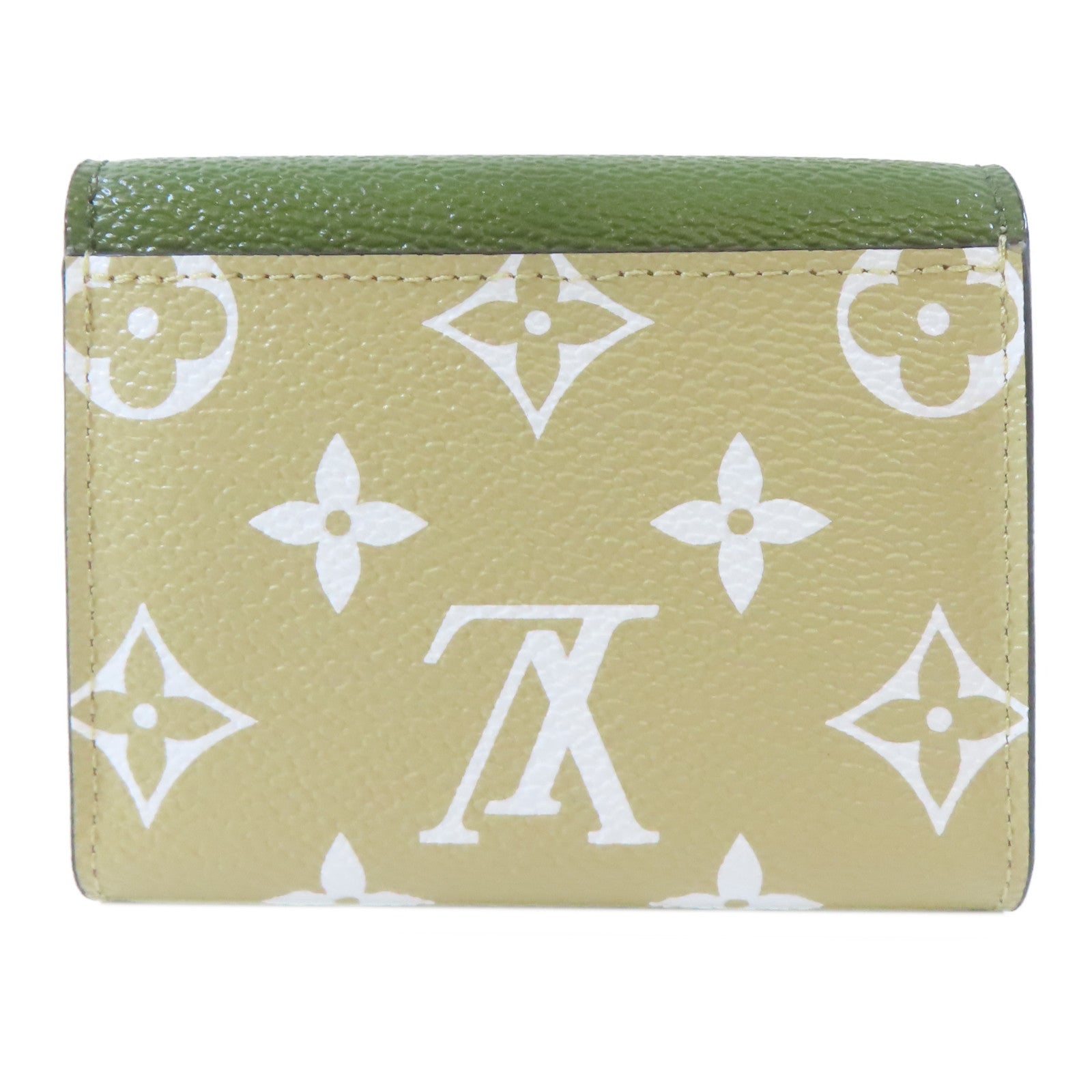 LOUIS VUITTON Monogram Giant Portefeuille Zoe金扣錢包卡其色/綠色