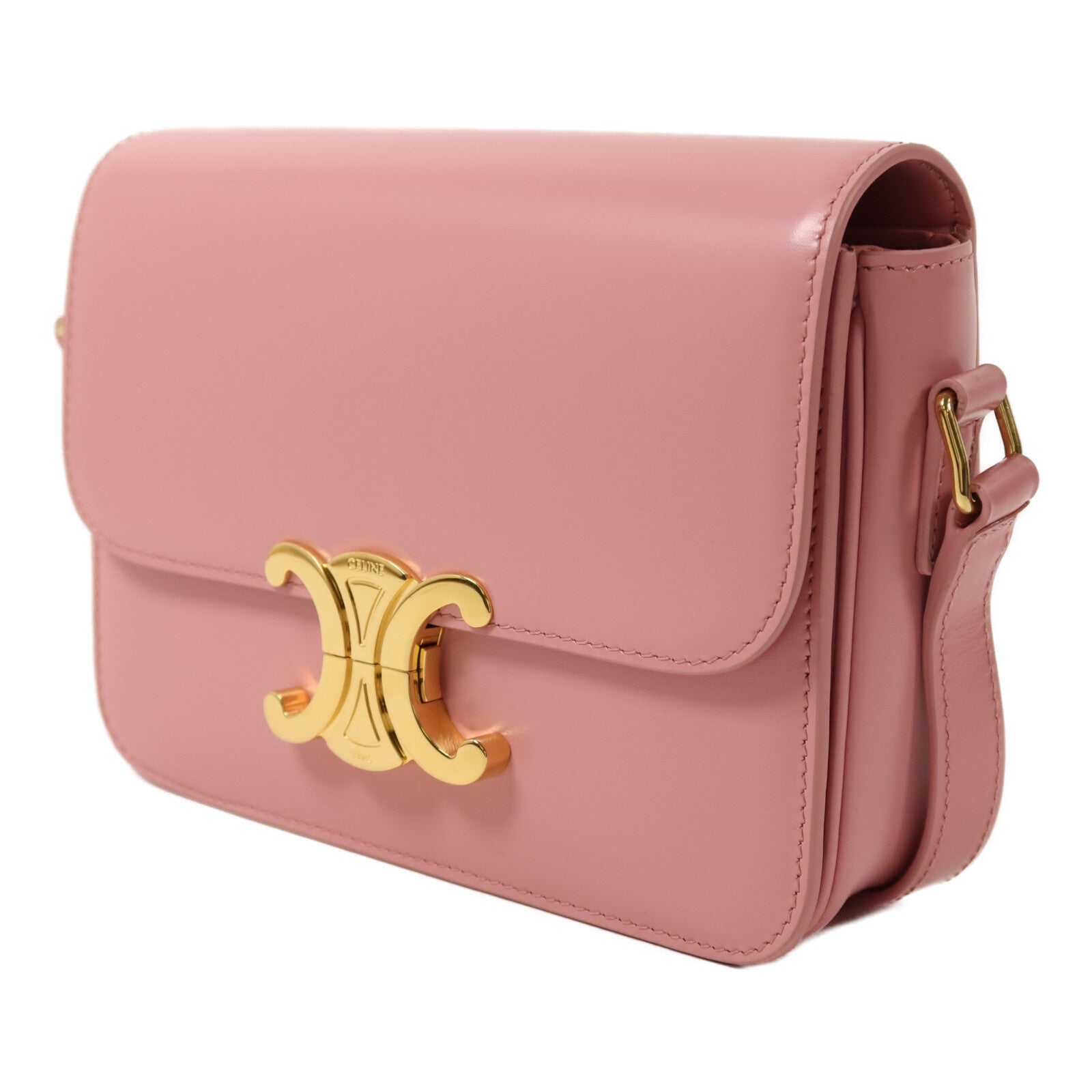 CELINE 【激減優惠】牛皮皮革Teen Triomphe金扣肩背袋