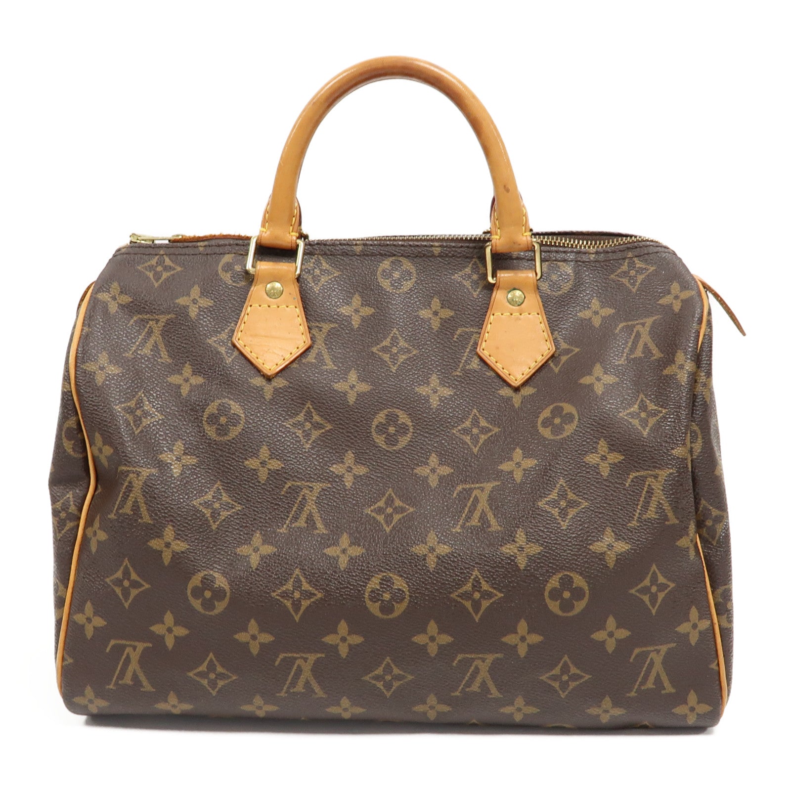 LOUIS VUITTON Monogram Speedy 30金扣手挽袋啡色