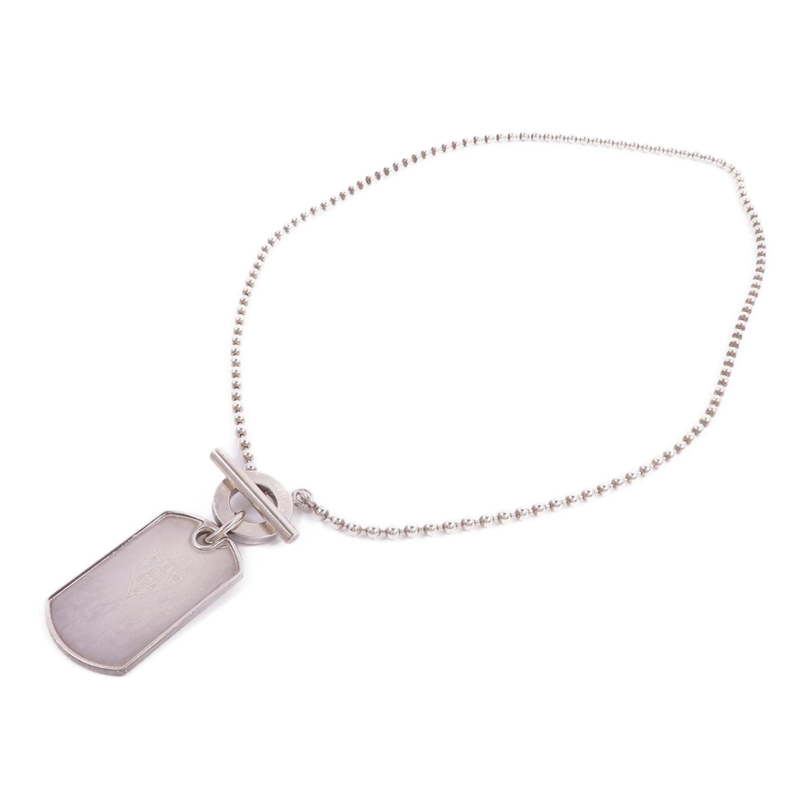 GUCCI 925純銀Sterling Silver Dog Tag Necklace項鍊