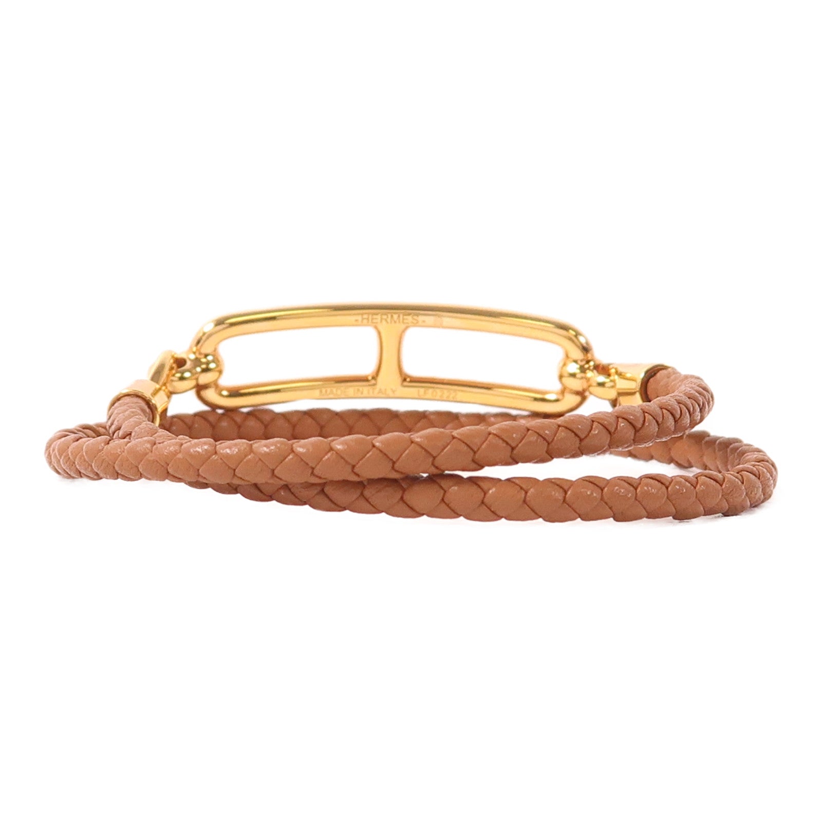 HERMES Swift皮革Roulis Double Tour手鐲