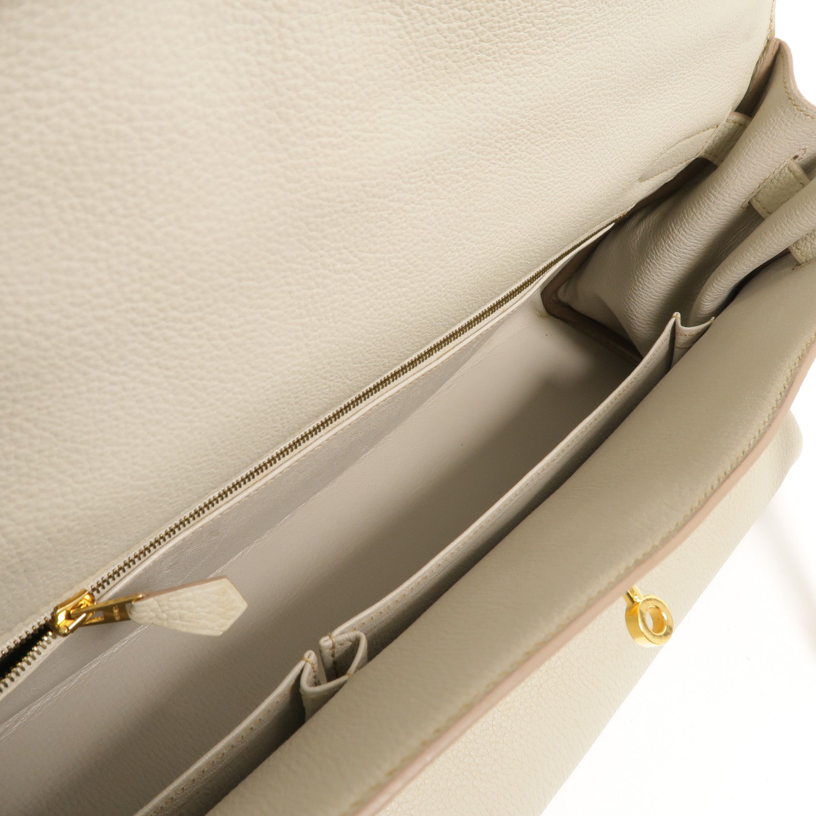 HERMES Togo皮革Shoulder Kelly肩背袋Gris Perle