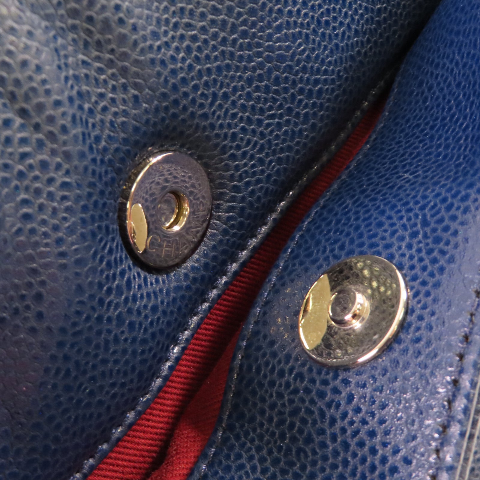 CHANEL 【激減優惠】菱格牛皮皮革Chain Shoulder Bag銀扣鏈帶肩背袋寶藍色