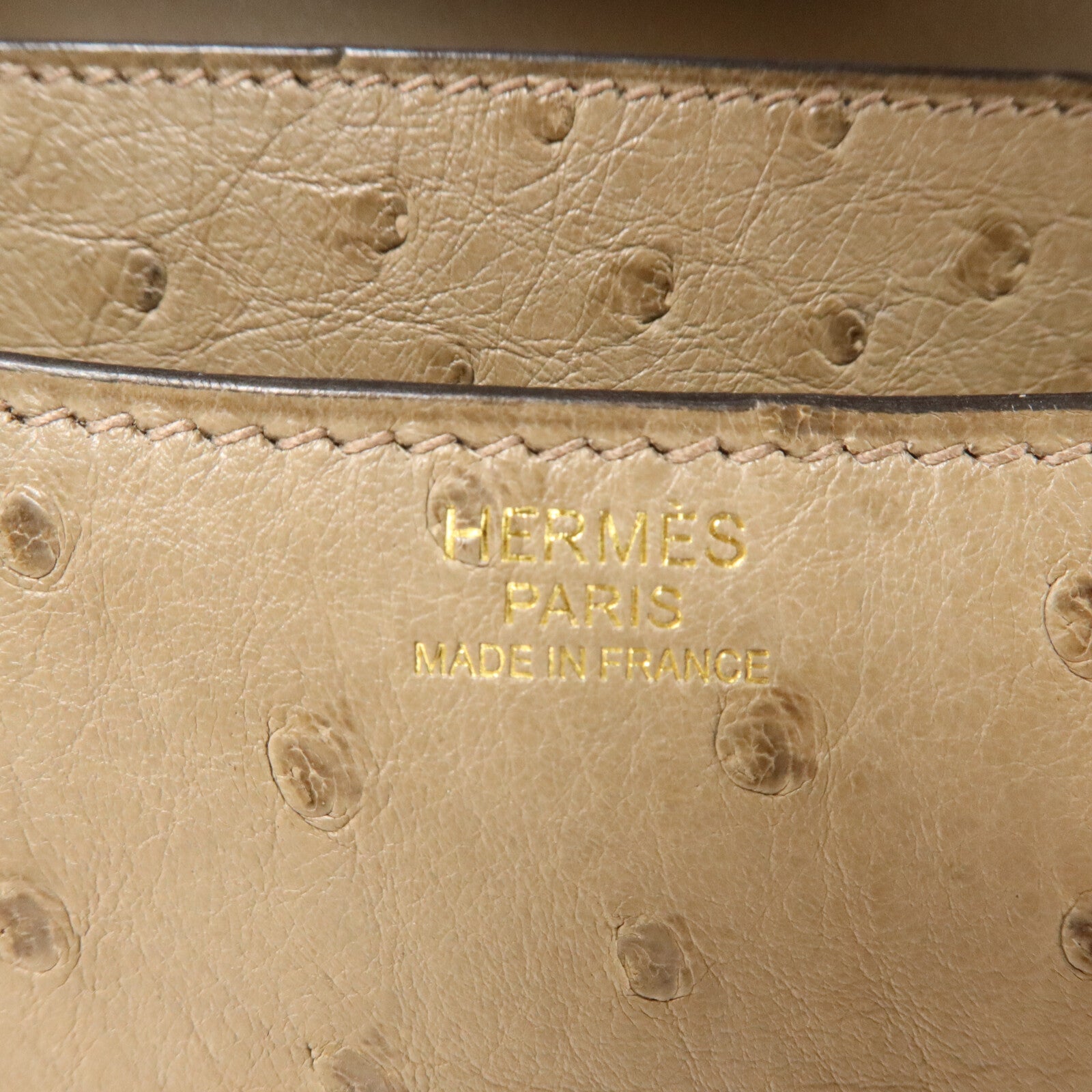 HERMES 鴕鳥皮革Constance 24肩背袋Gris Asphalte