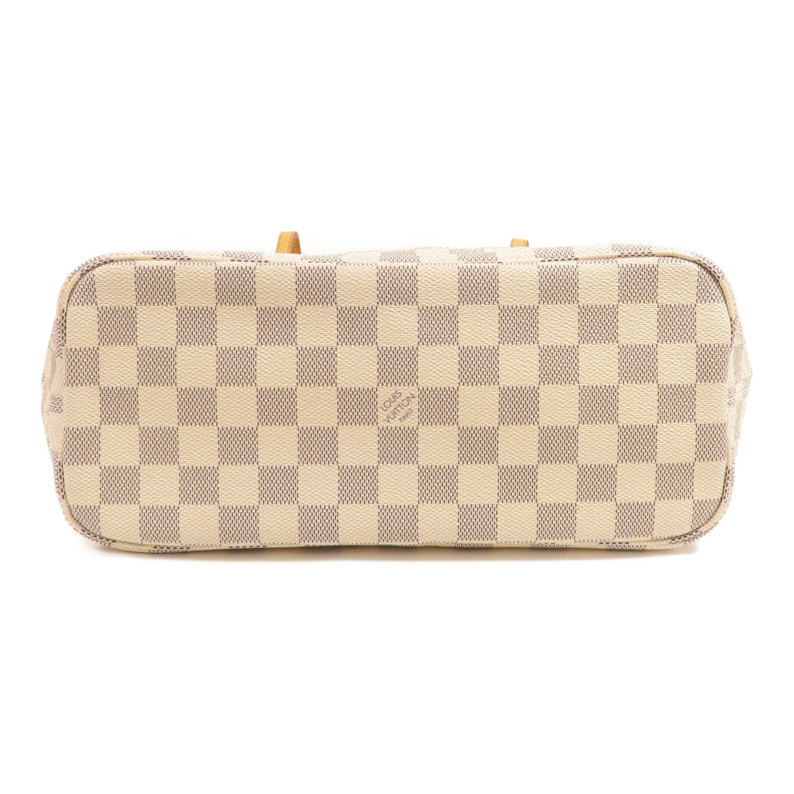 LOUIS VUITTON Damier Azur Neverfull PM金扣手挽袋