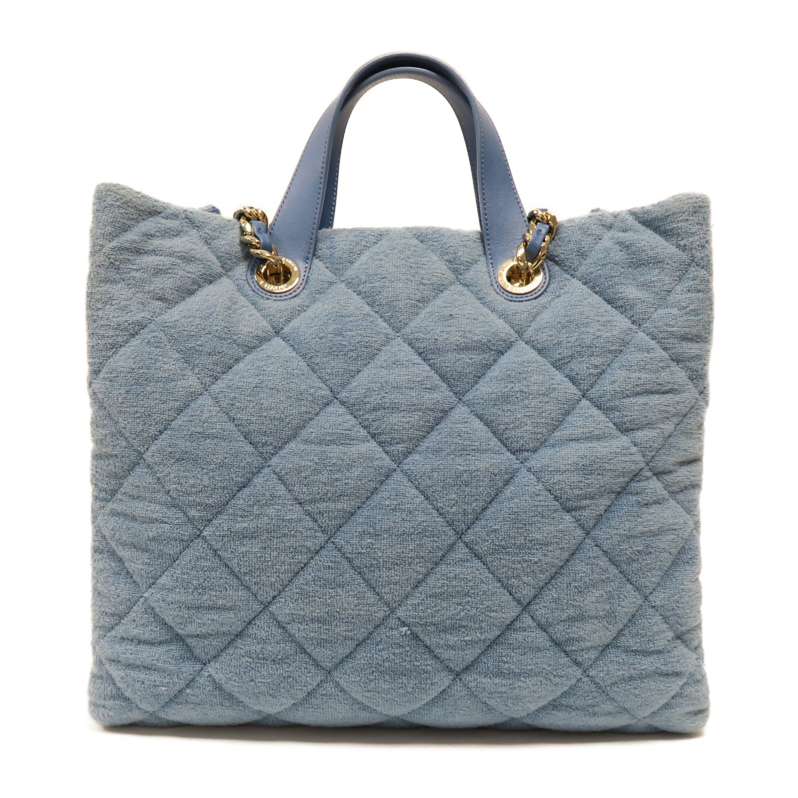 CHANEL **【激減優惠】菱格帆布Chain Shoulder Bag金扣手挽肩背兩用袋藍色