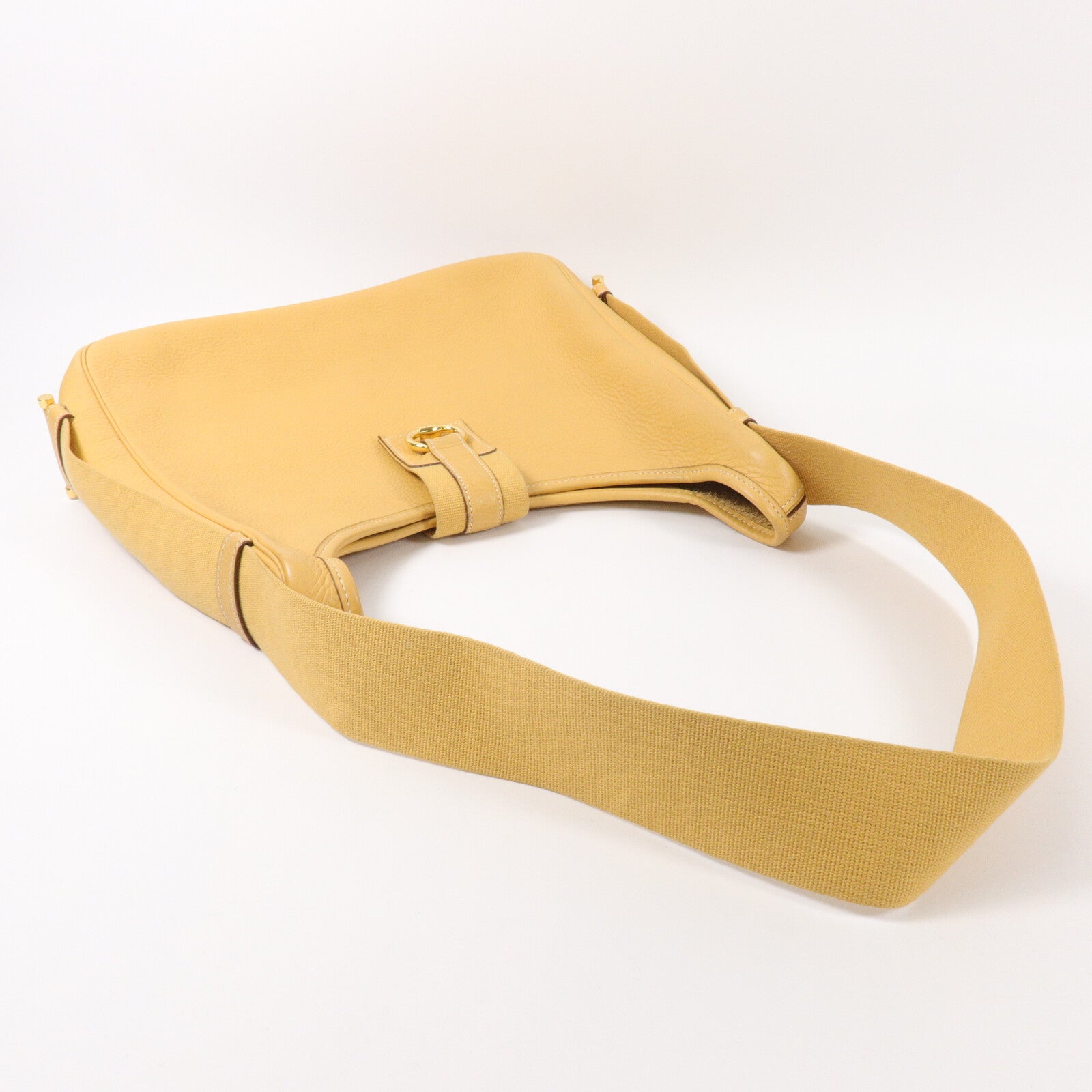 HERMES Clemence皮革Tsako肩背袋Jaune