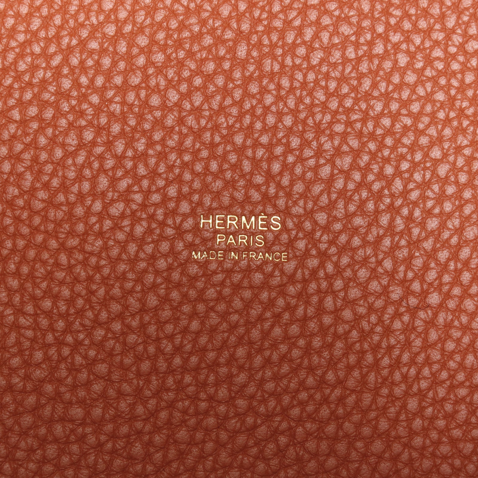 HERMES Clemence皮革Picotin MM金扣手挽袋Cuivre