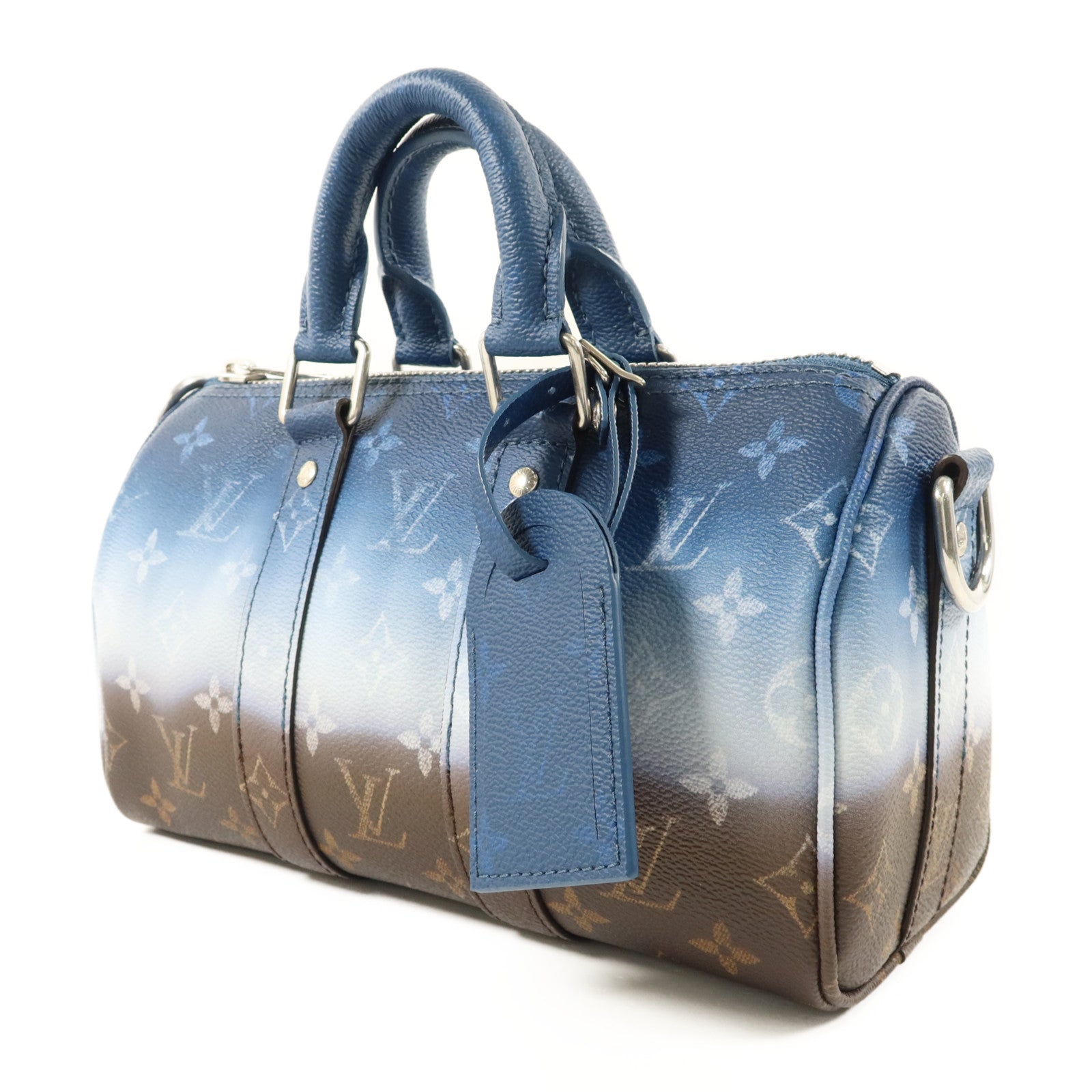 LOUIS VUITTON Monogram Keepall Bandouliere 25銀扣手挽肩背兩用袋