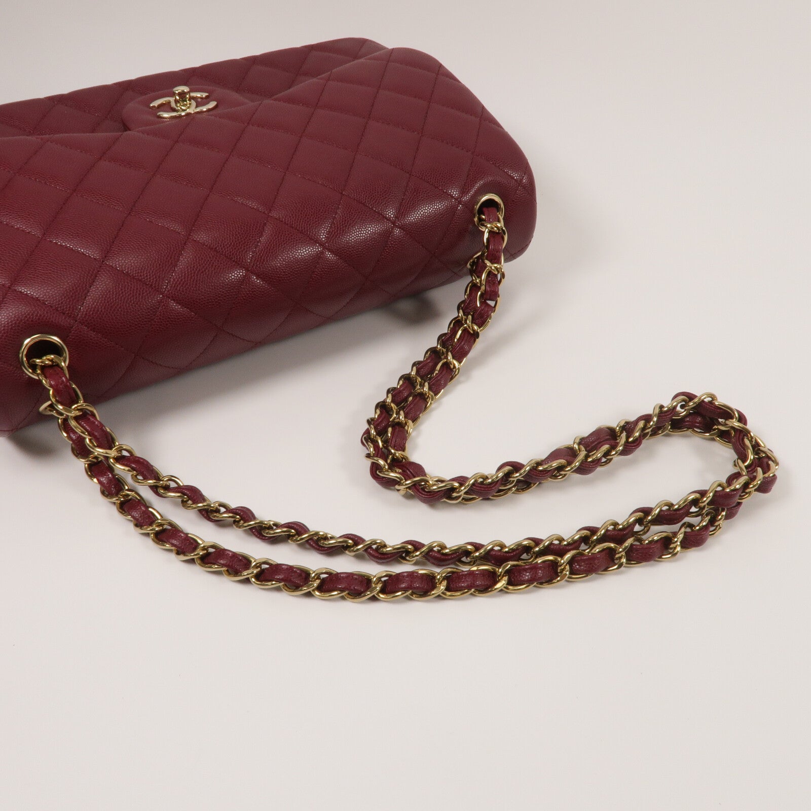 CHANEL 牛皮皮革Large Classic鏈帶肩背袋
