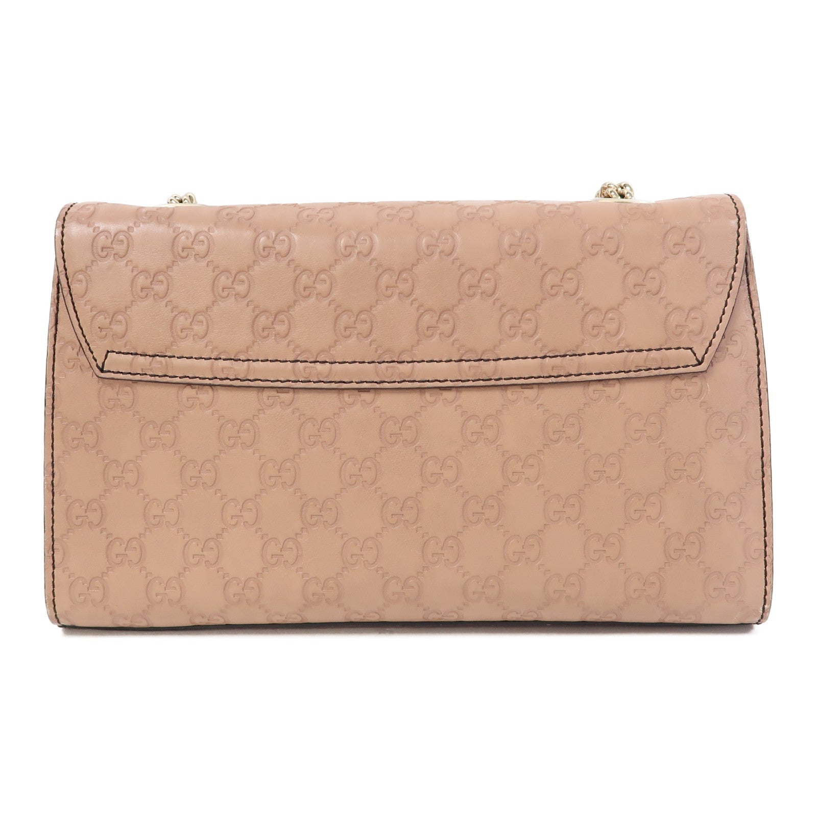 GUCCI 牛皮皮革Shoulder Bag金扣鏈帶肩背袋粉紅色