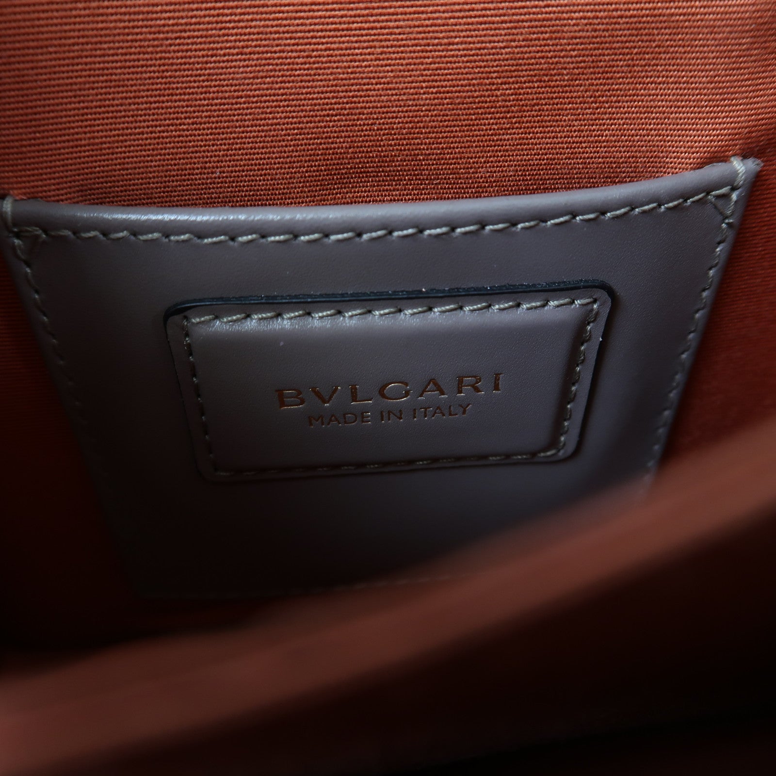 BVLGARI 牛皮皮革Shoulder Bag金扣手挽肩背兩用袋灰色