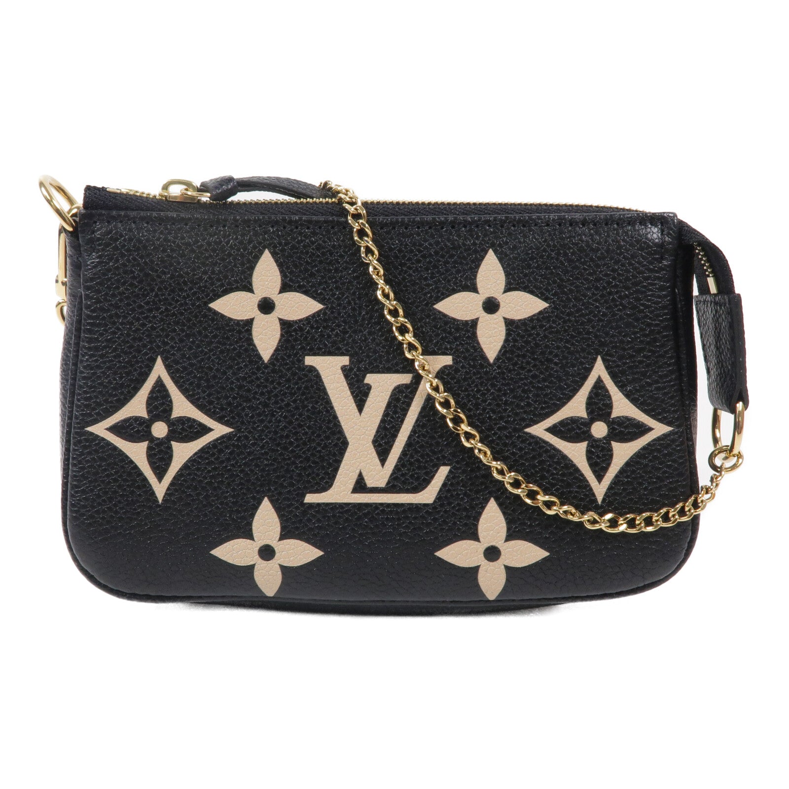 LOUIS VUITTON Monogram Empreinte Mini Pochette金扣鏈帶手挽袋