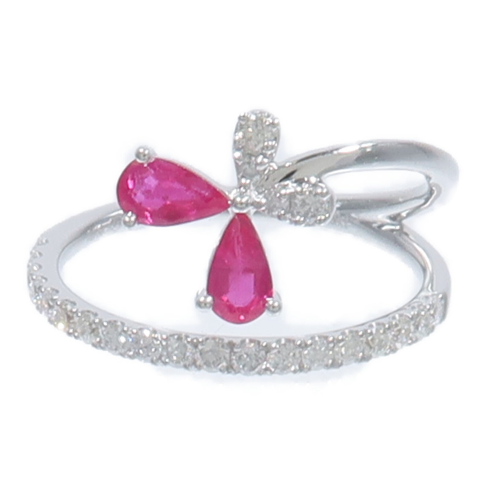 JEWELRY 18K白金Ruby Diamond Ring紅寶石/鑽石戒指
