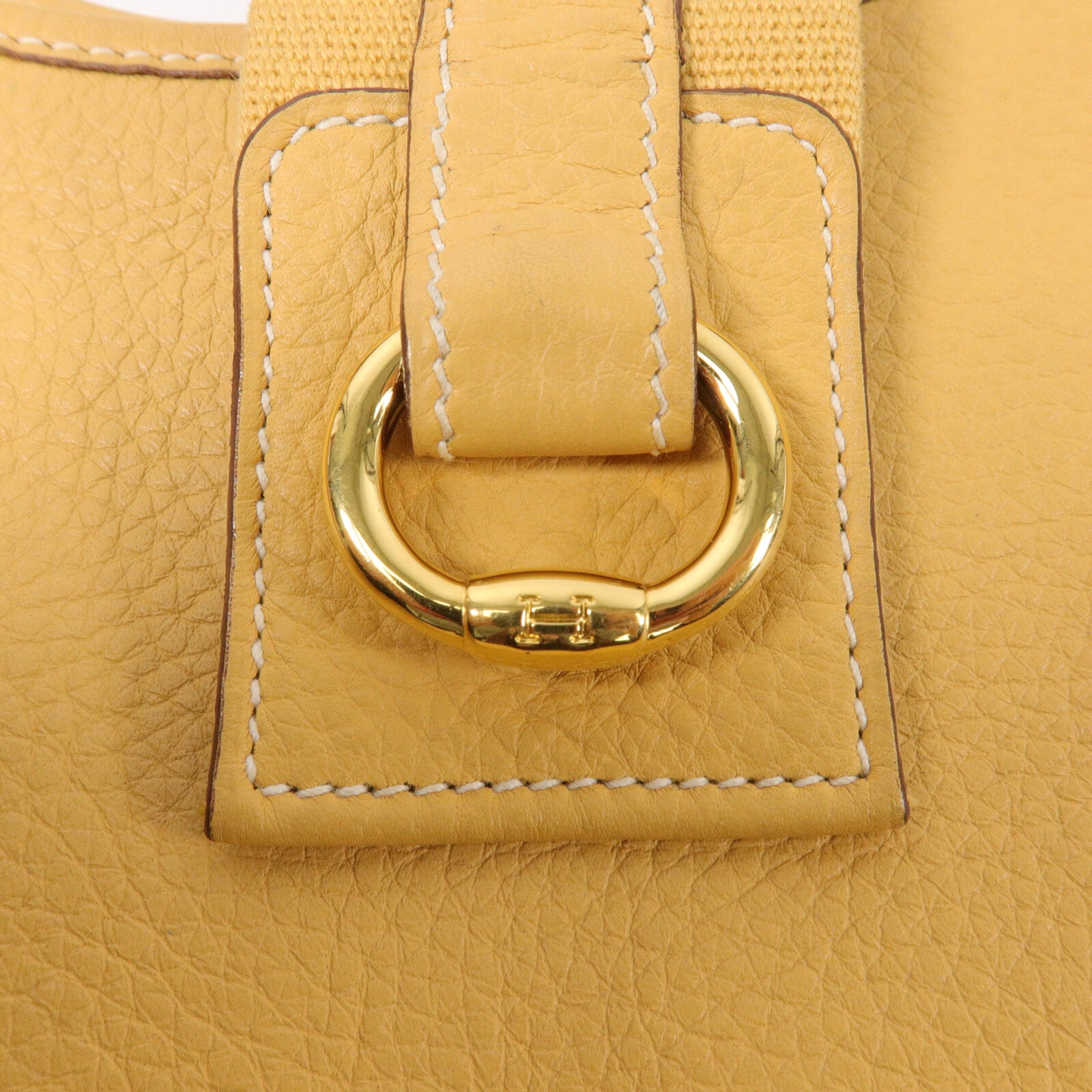 HERMES Clemence皮革Tsako肩背袋Jaune