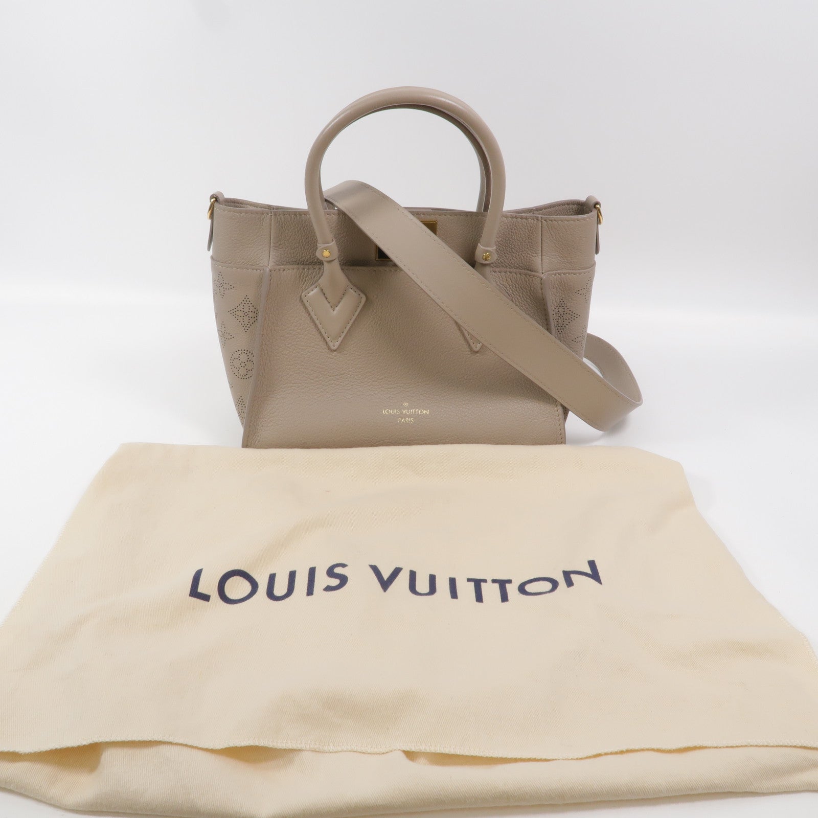 LOUIS VUITTON Monogram Mahina On My Side PM金扣手挽肩背兩用袋