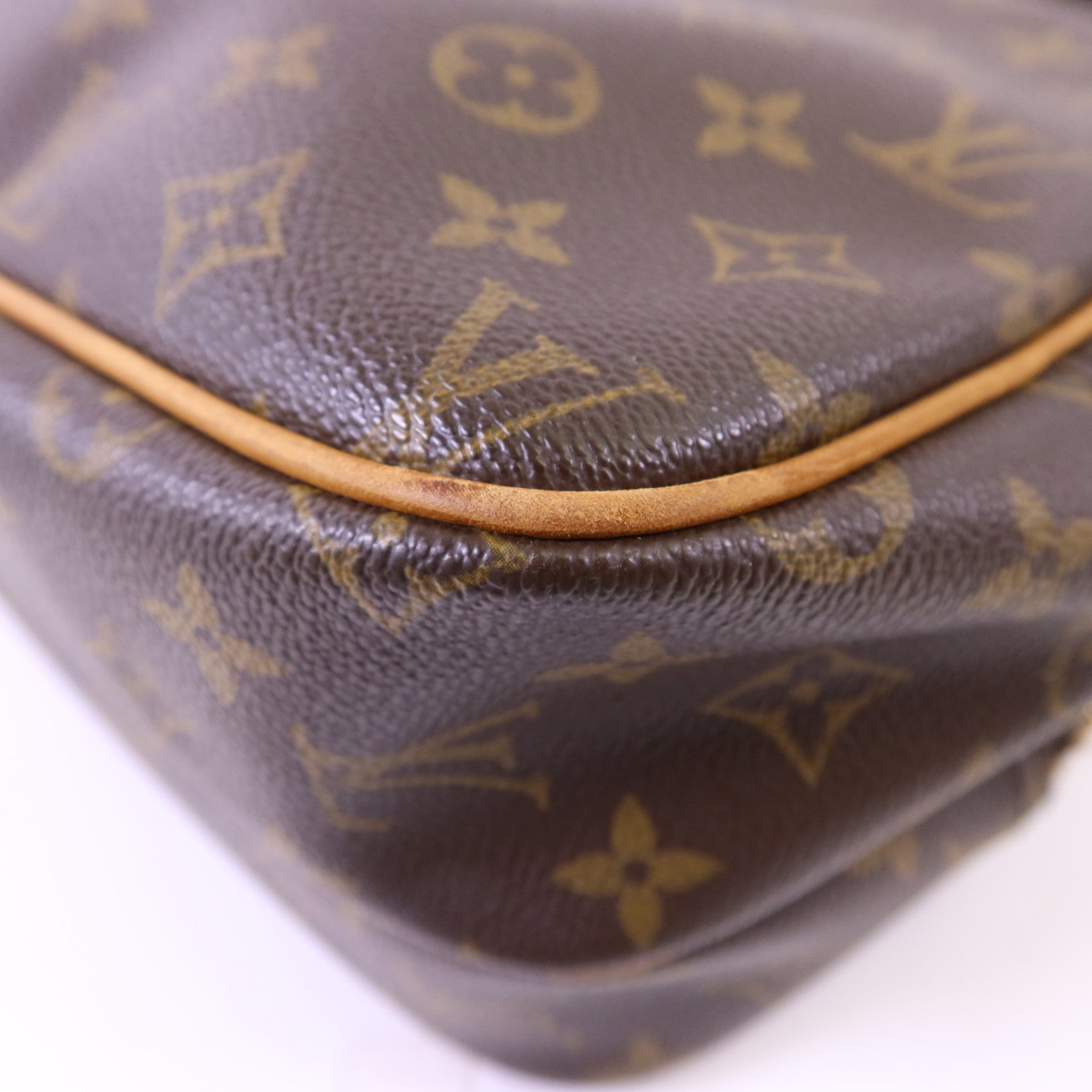 LOUIS VUITTON Monogram Reporter PM金扣肩背袋棕色