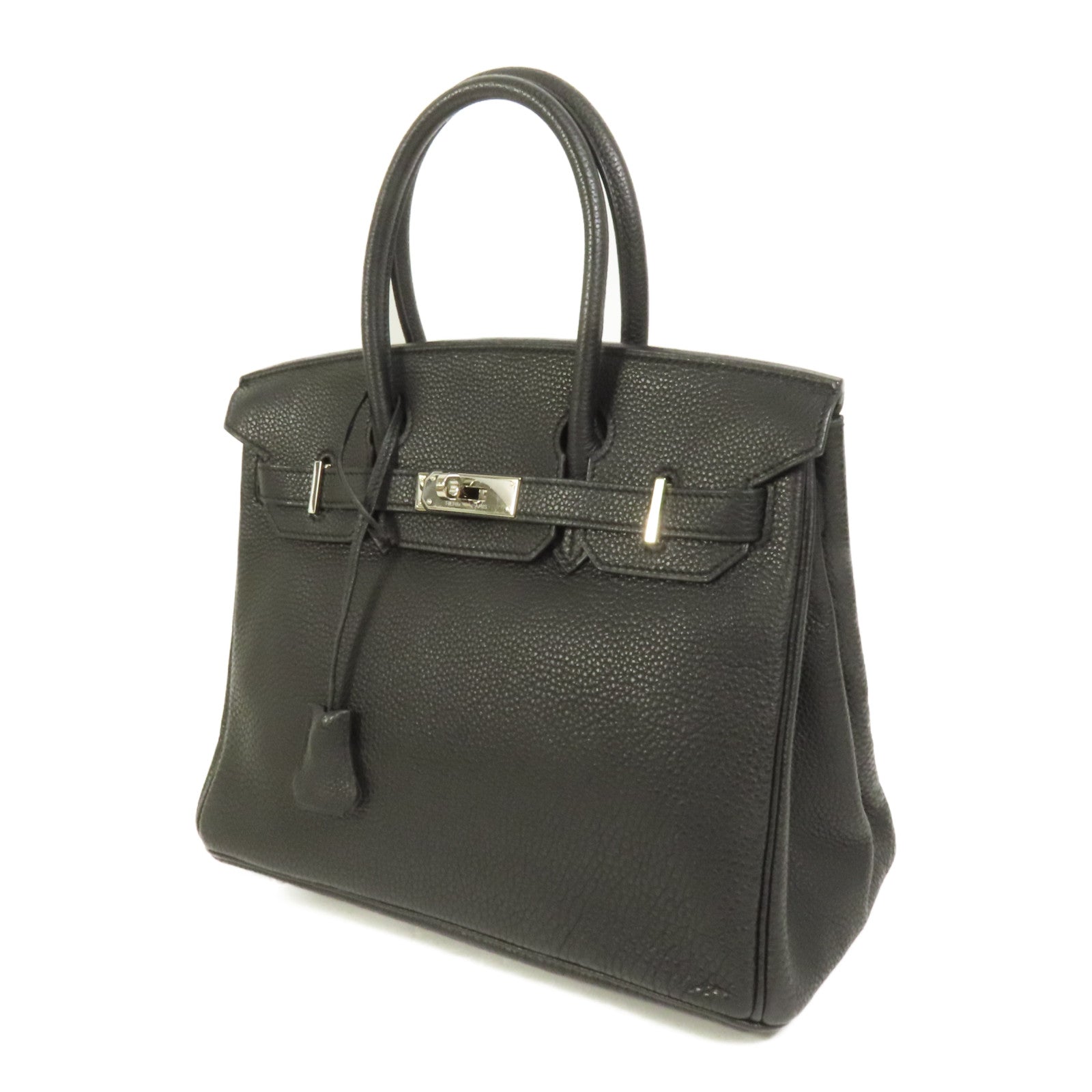HERMES Togo皮革Birkin 30銀扣手挽袋Noir