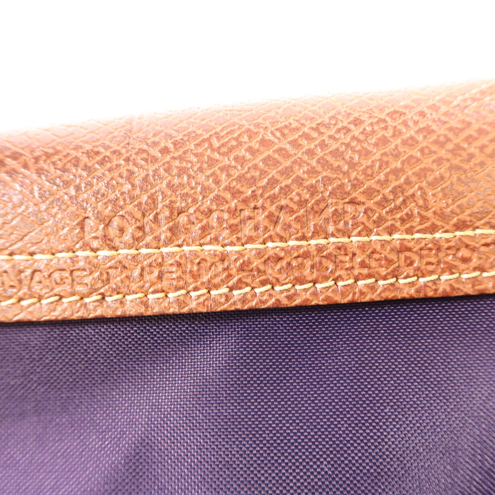 Longchamp 尼龍Handbag金扣手挽袋紫色