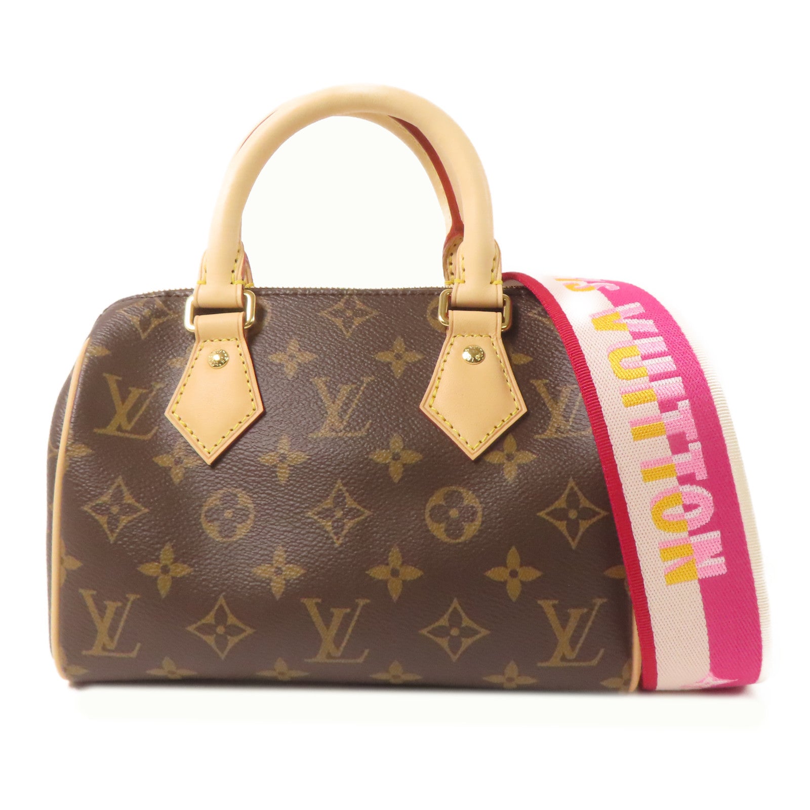 LOUIS VUITTON Monogram Speedy 20金扣手挽肩背兩用袋啡色