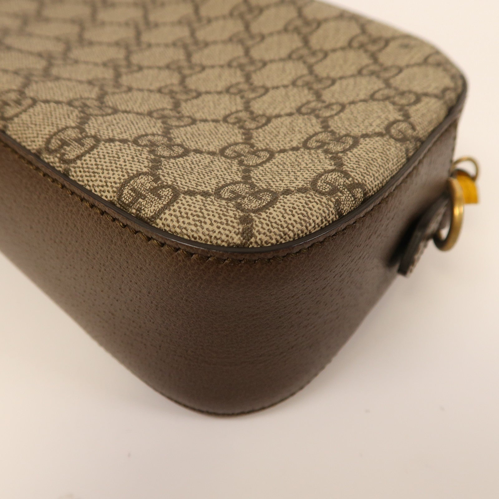 GUCCI 塗層帆布Neo Vintage GG Supreme金扣肩背袋啡色