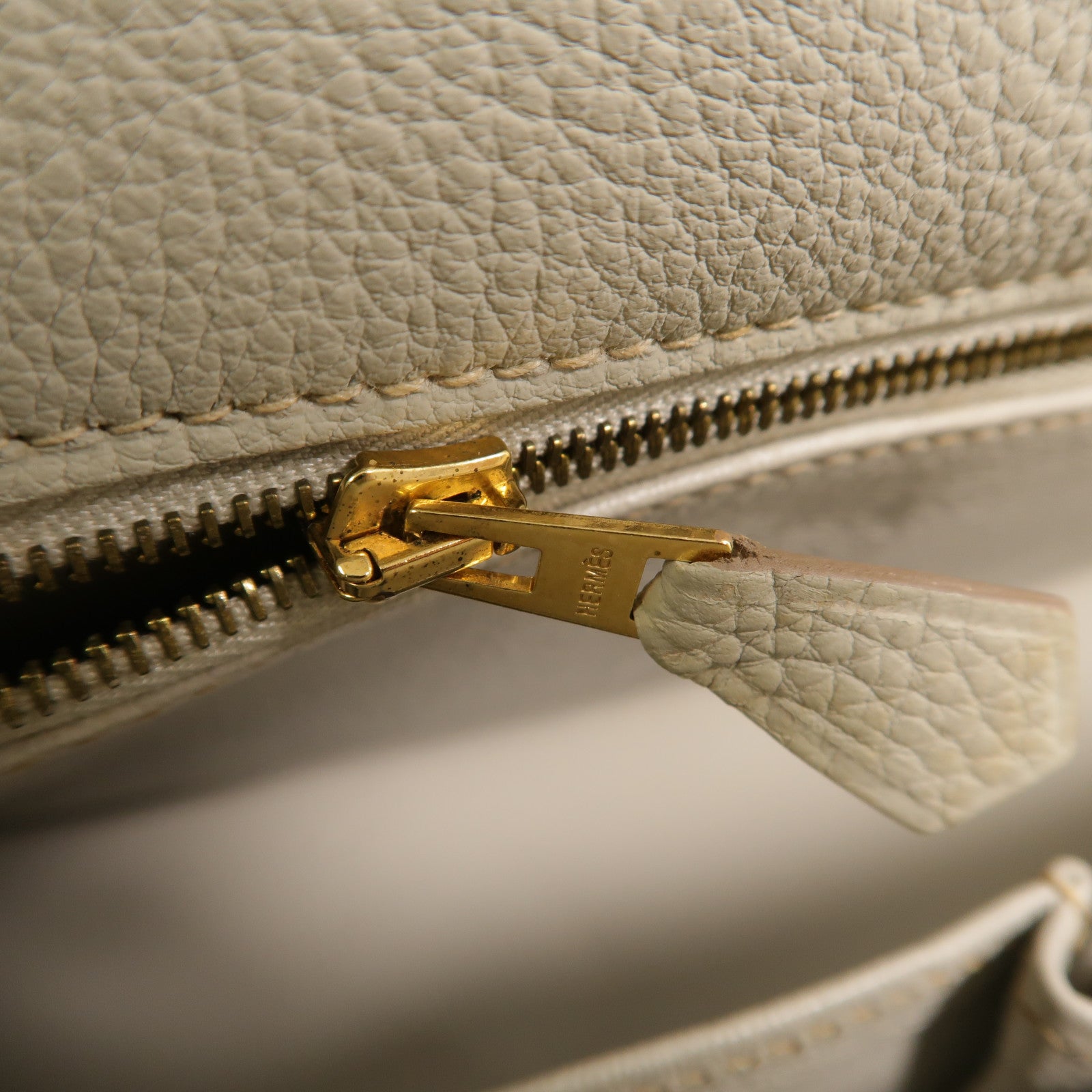 HERMES Togo皮革Shoulder Kelly肩背袋Gris Perle