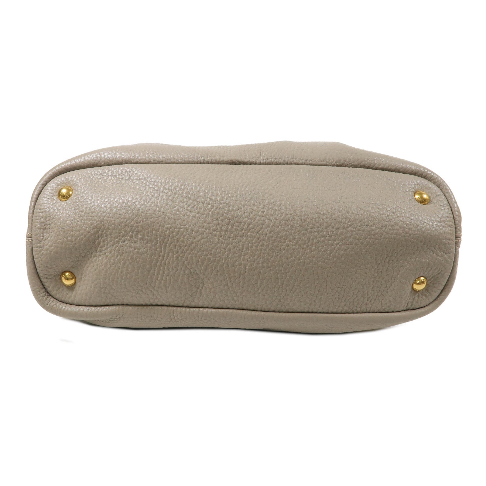 PRADA 牛皮皮革Shoulder Tote金扣肩背袋灰色