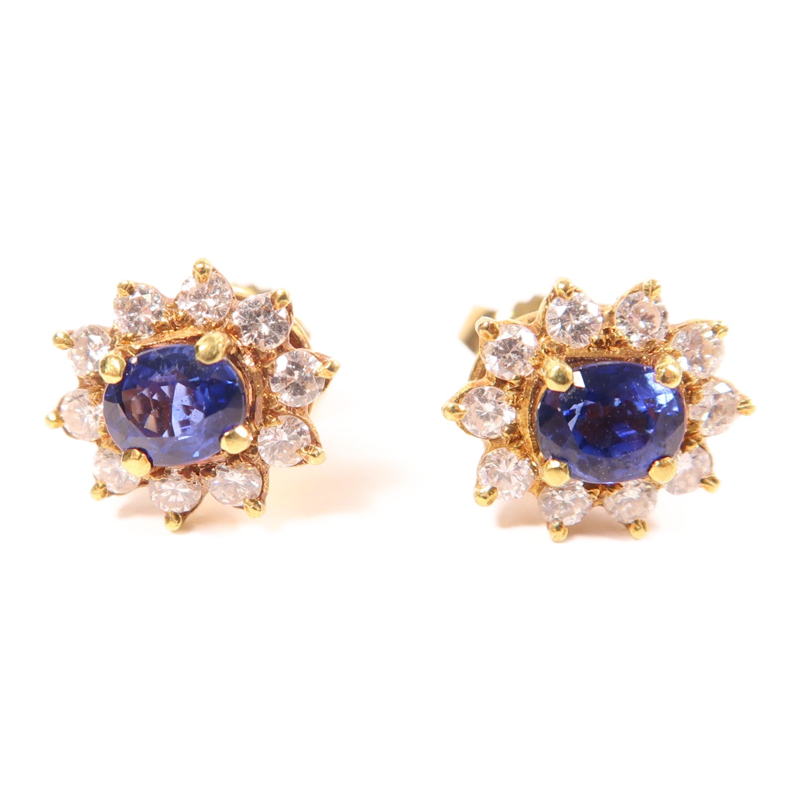 JEWELRY 【激減優惠】K18黃金/藍寶石/鑽石Sapphire Diamond Earrings耳環