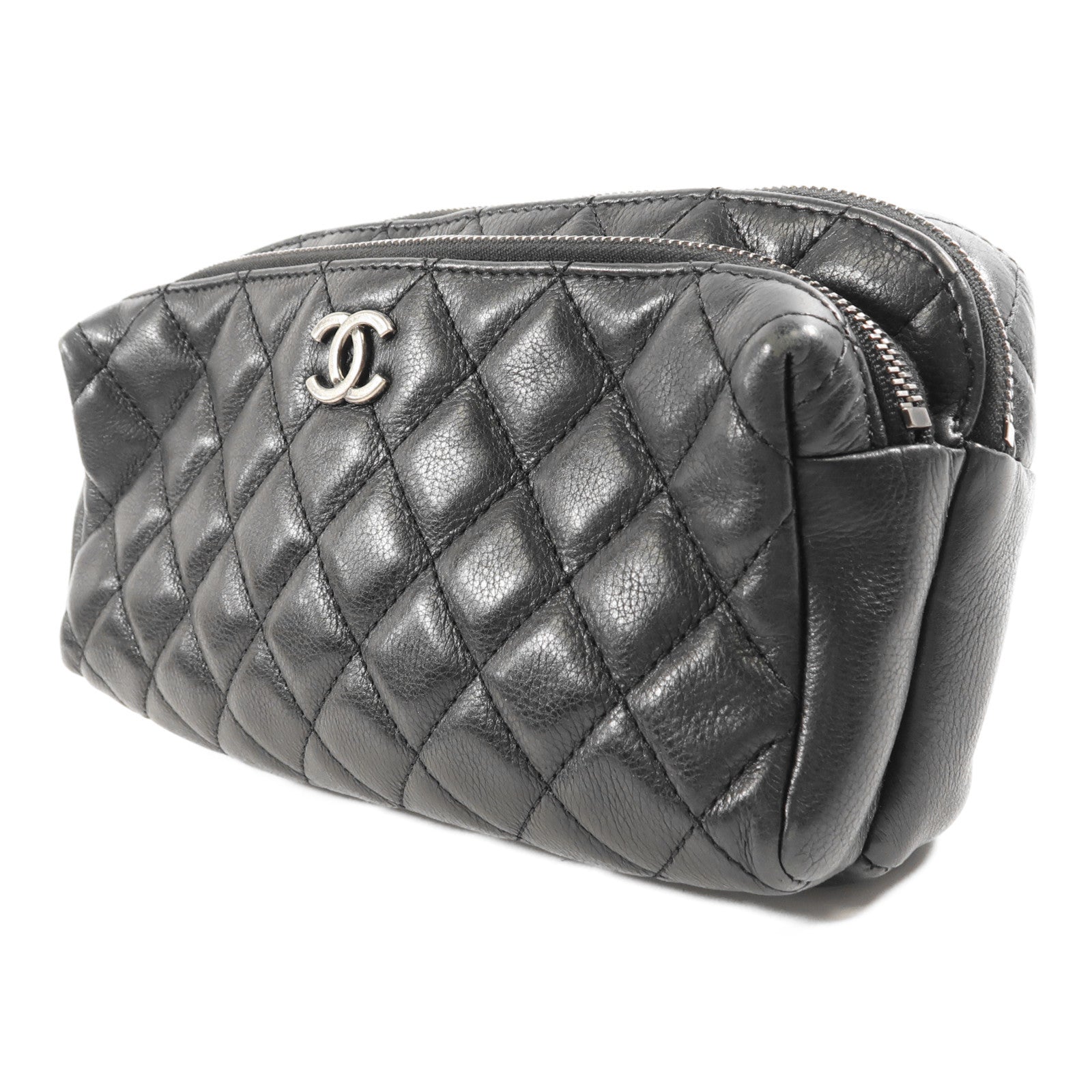 CHANEL 牛皮皮革Waist Bag銀扣腰包
