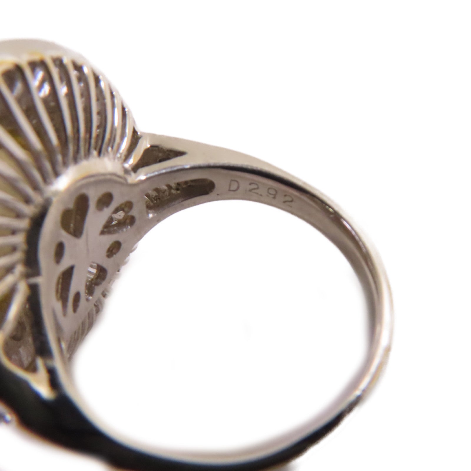 JEWELRY PT900鉑金/14.5mm珍珠/2.92ct鑽石Pearl Ring戒指US#7.5