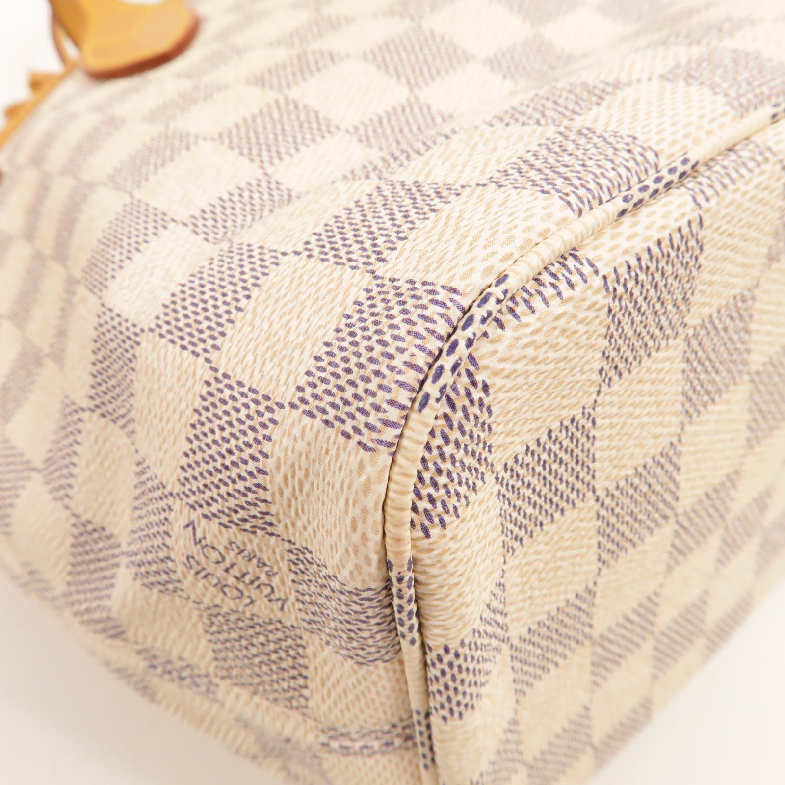 LOUIS VUITTON Damier Azur Neverfull PM金扣手挽袋