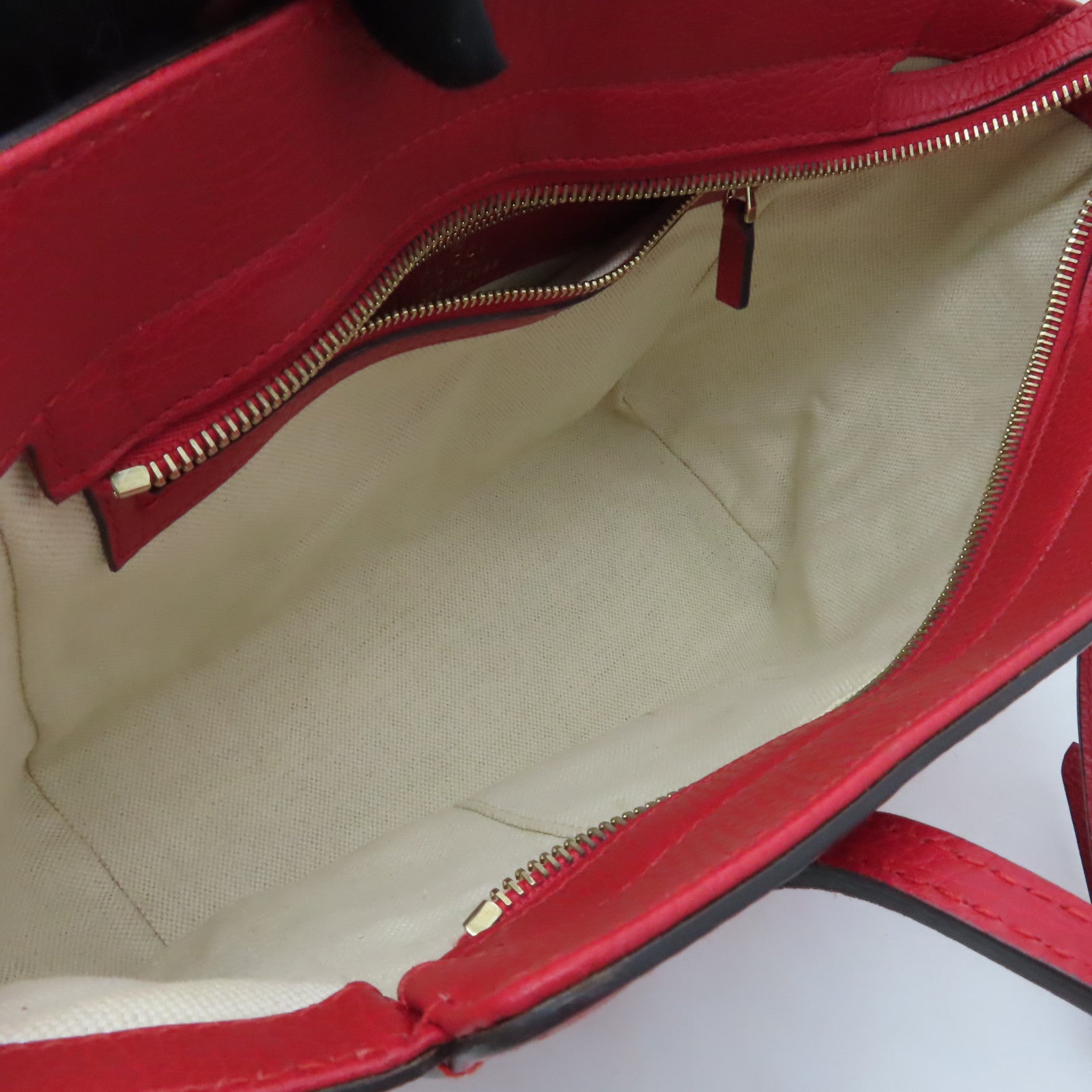 GUCCI 【清倉大減價】牛皮皮革2 Way Shoulder金扣手挽肩背兩用袋紅色