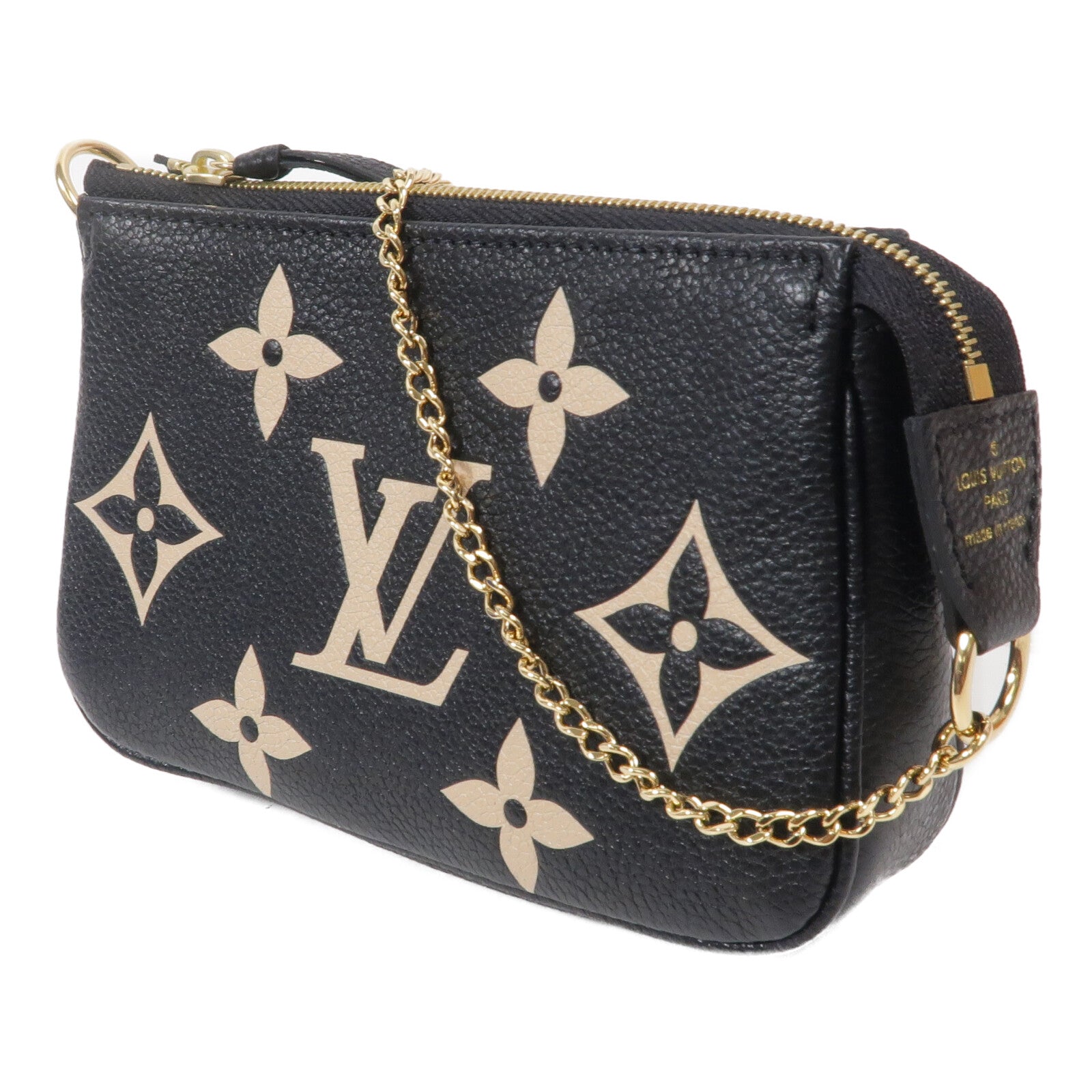 LOUIS VUITTON Monogram Empreinte Mini Pochette金扣鏈帶手挽袋