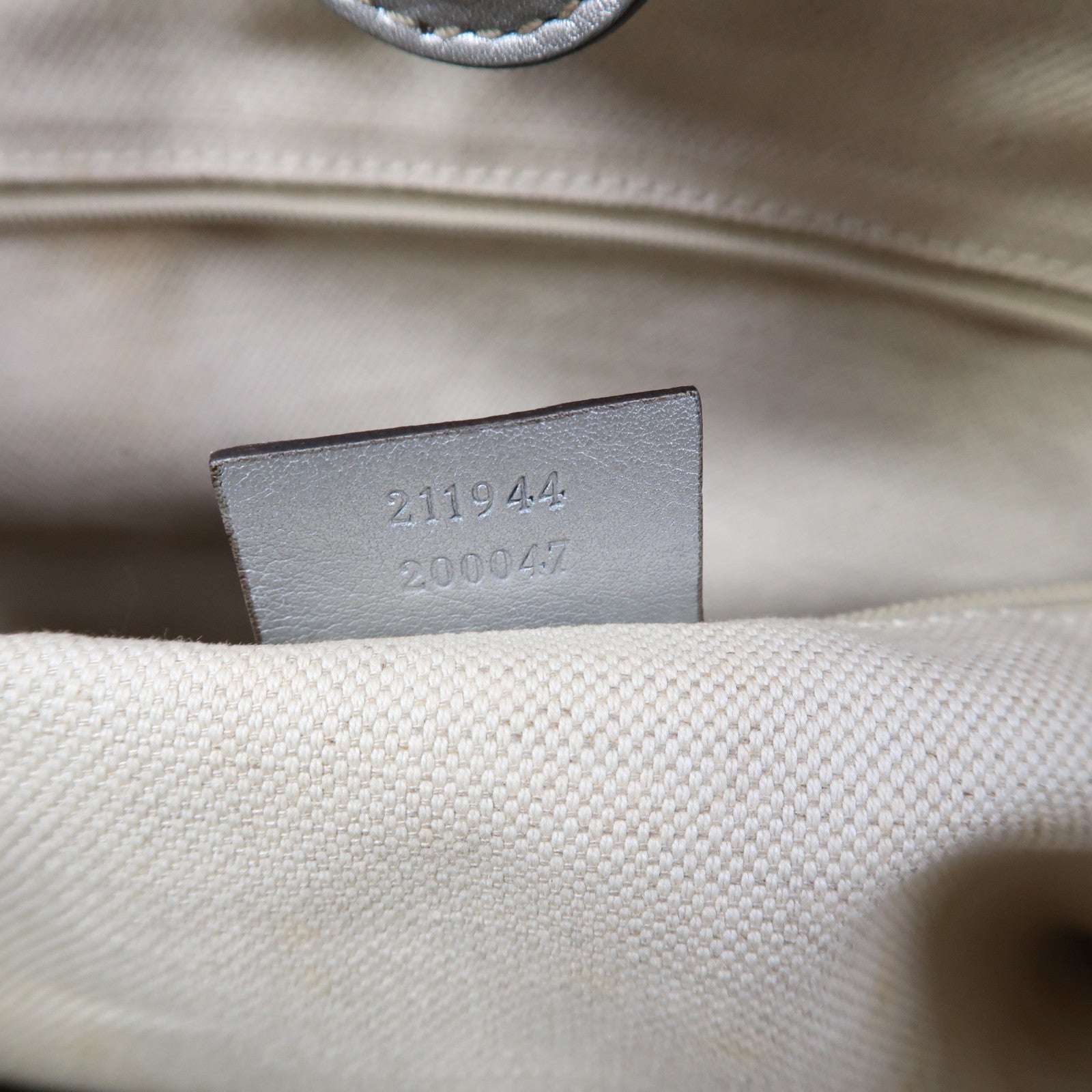 GUCCI 【激減優惠】皮革Tote Bag銀扣手挽袋銀色