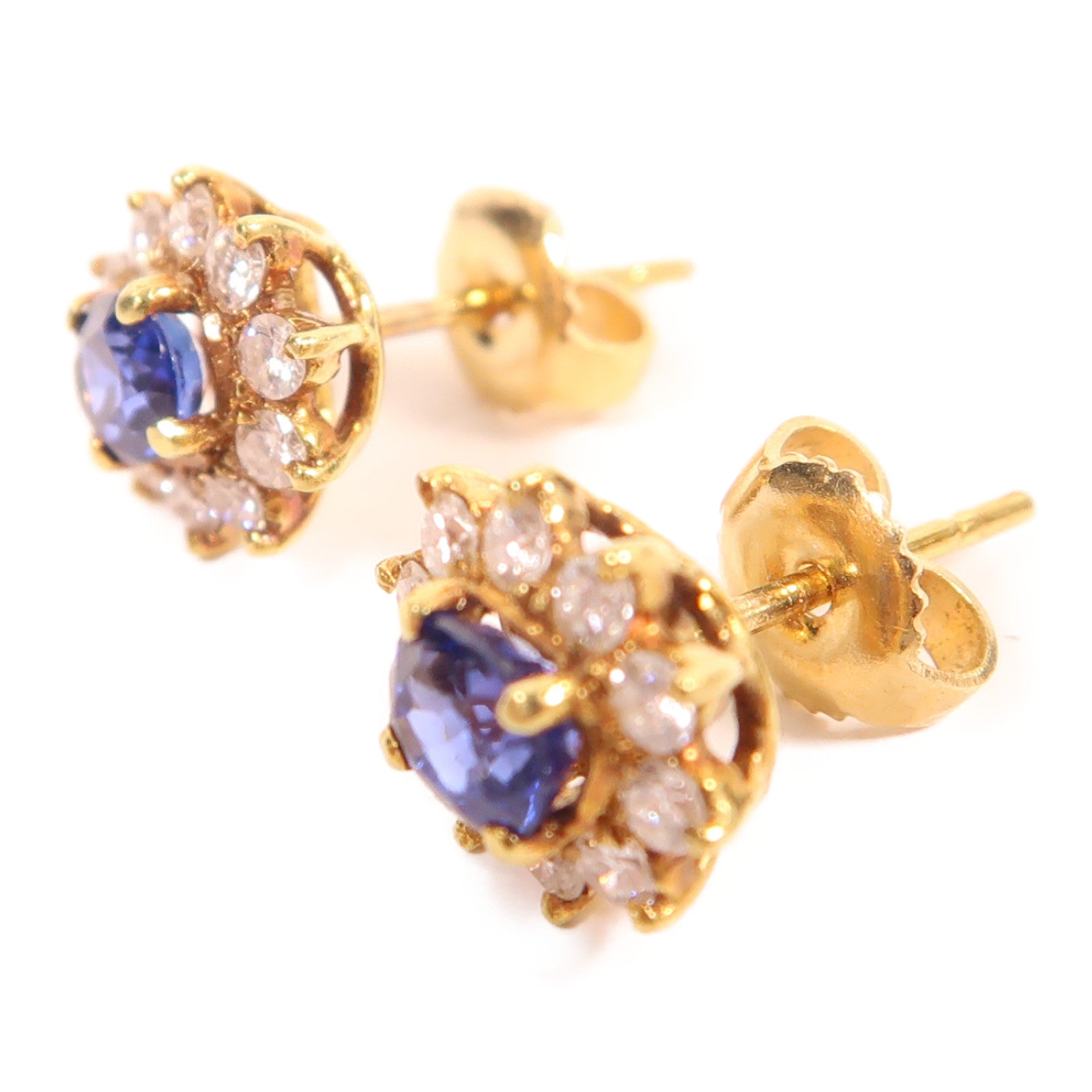 JEWELRY 【激減優惠】K18黃金/藍寶石/鑽石Sapphire Diamond Earrings耳環