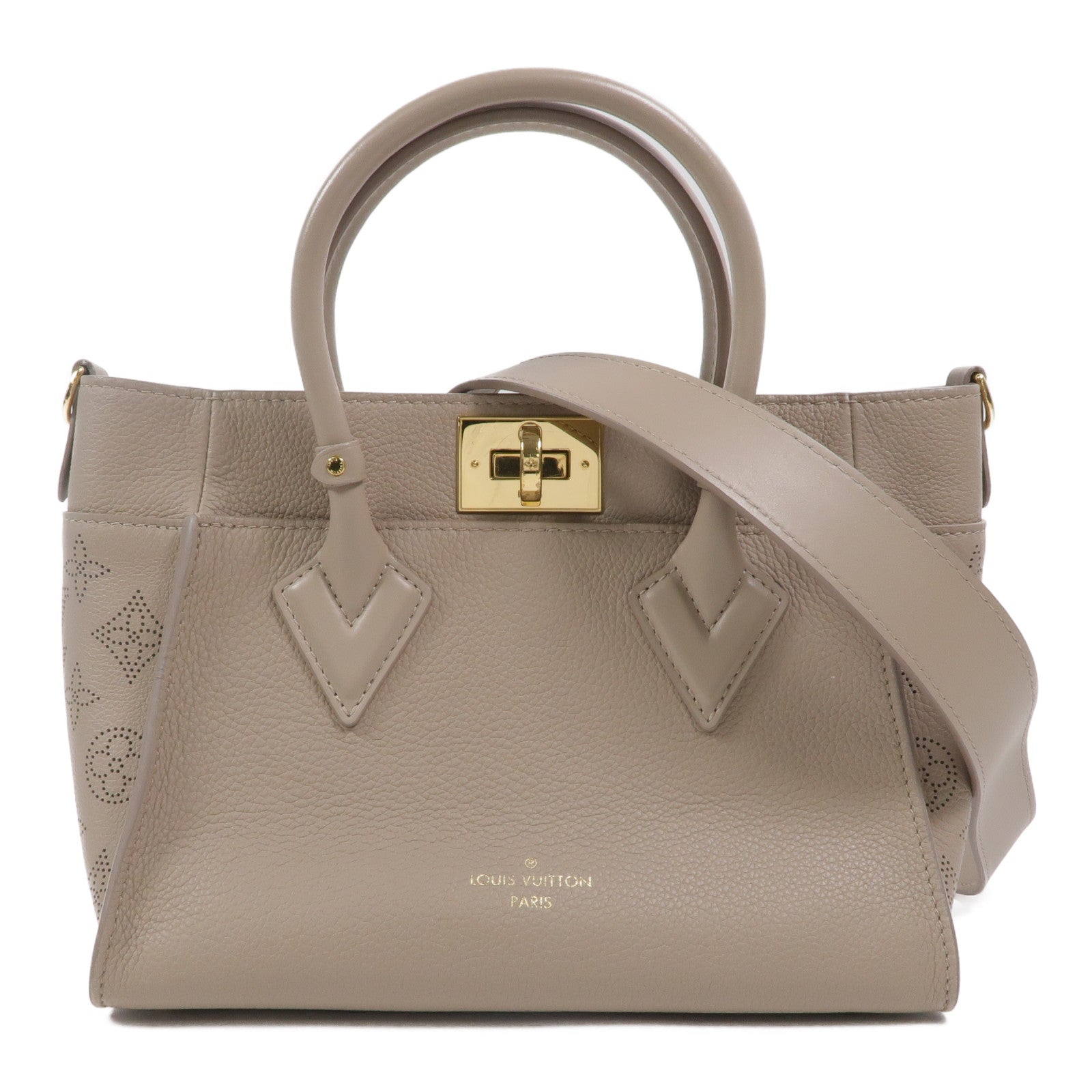 LOUIS VUITTON Monogram Mahina On My Side PM金扣手挽肩背兩用袋