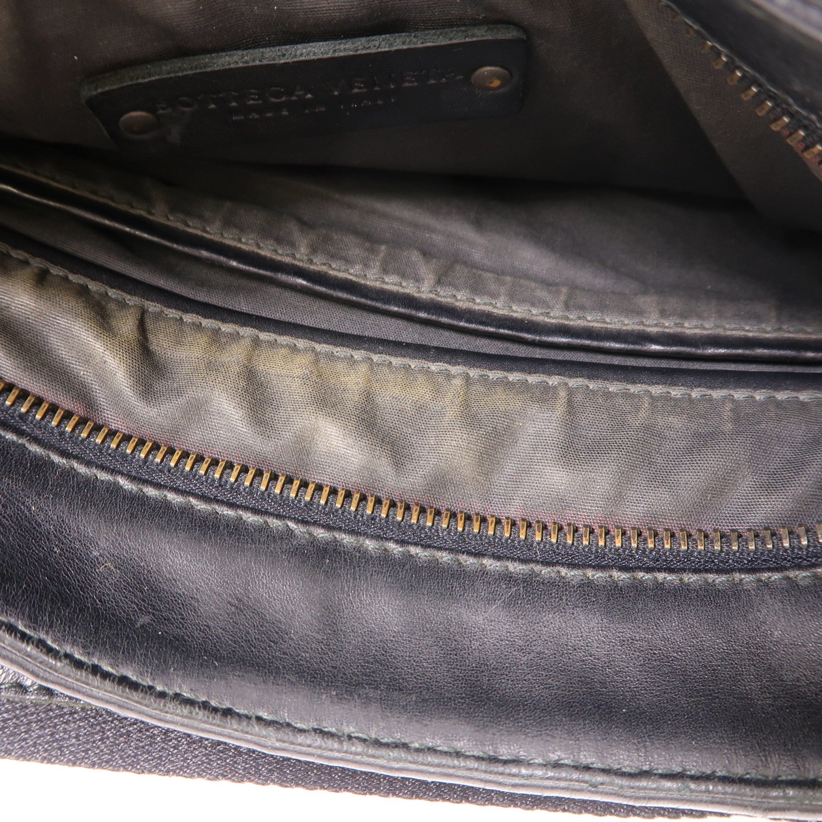 BOTTEGA VENETA 織紋皮革Shoulder Bag肩背袋黑色
