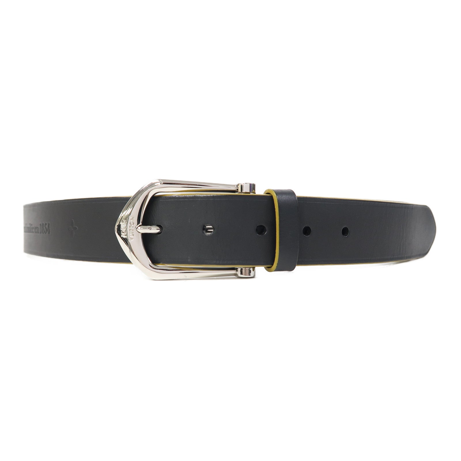 LOUIS VUITTON 牛皮皮革Belt 95cm皮帶黑色