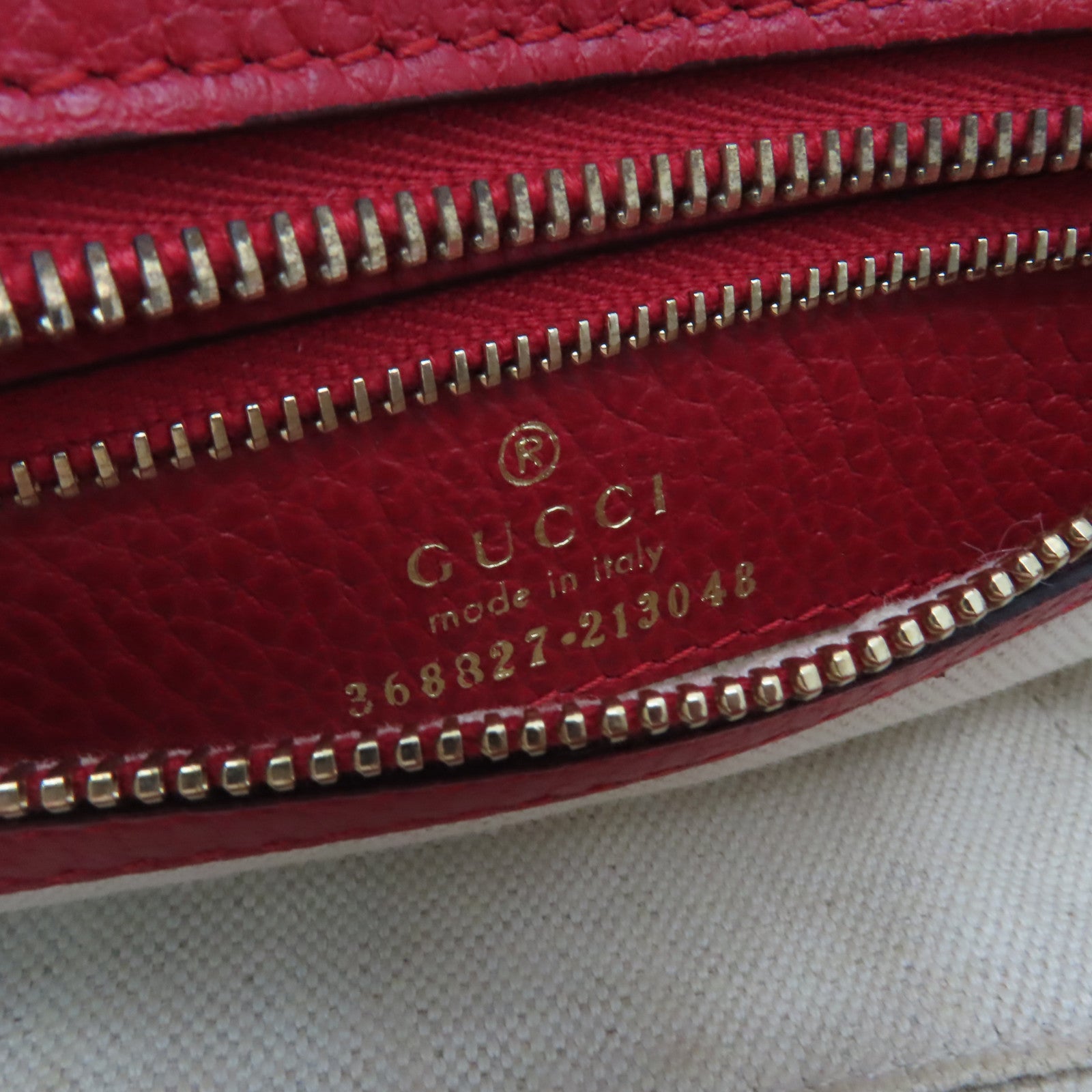 GUCCI 【清倉大減價】牛皮皮革2 Way Shoulder金扣手挽肩背兩用袋紅色