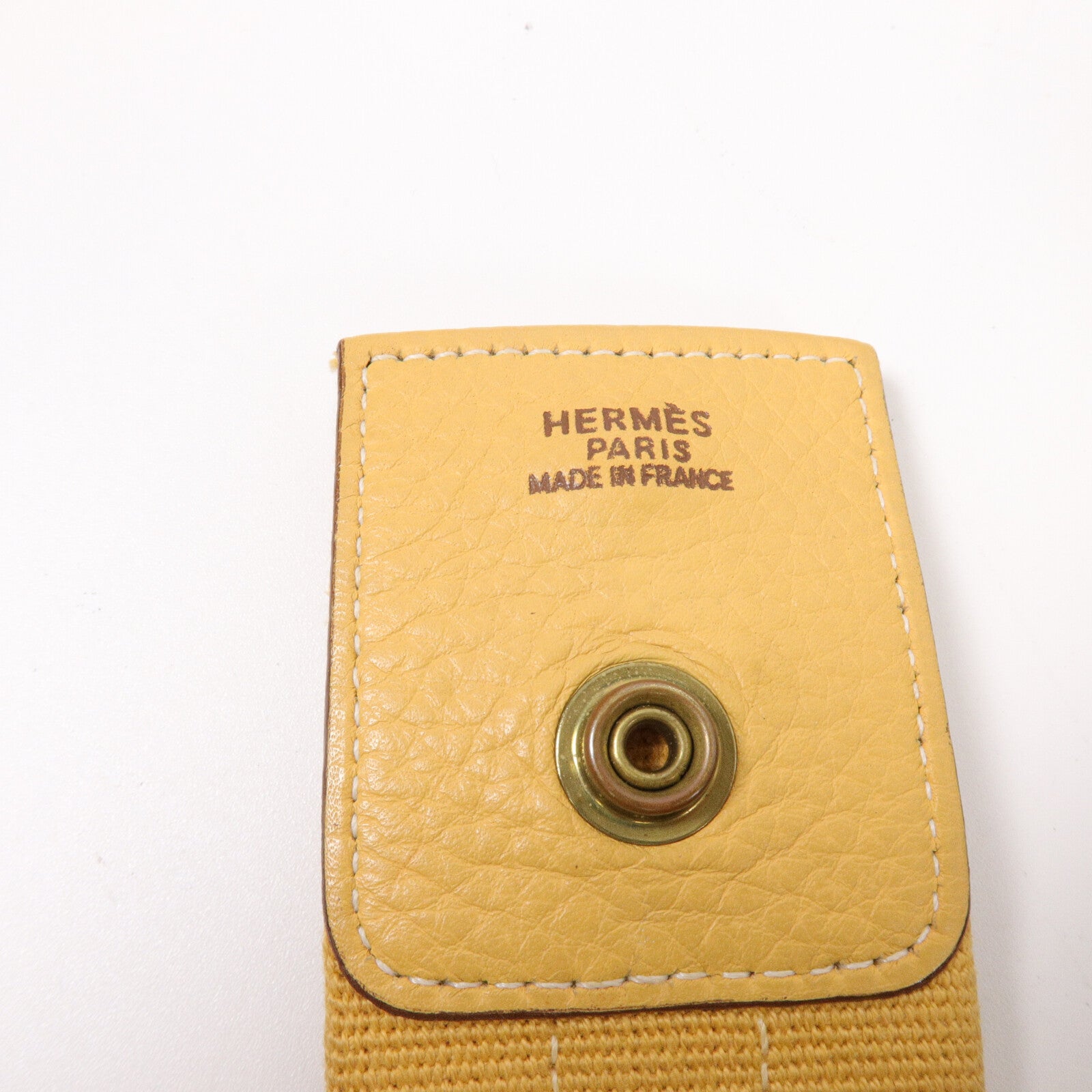 HERMES Clemence皮革Tsako肩背袋Jaune