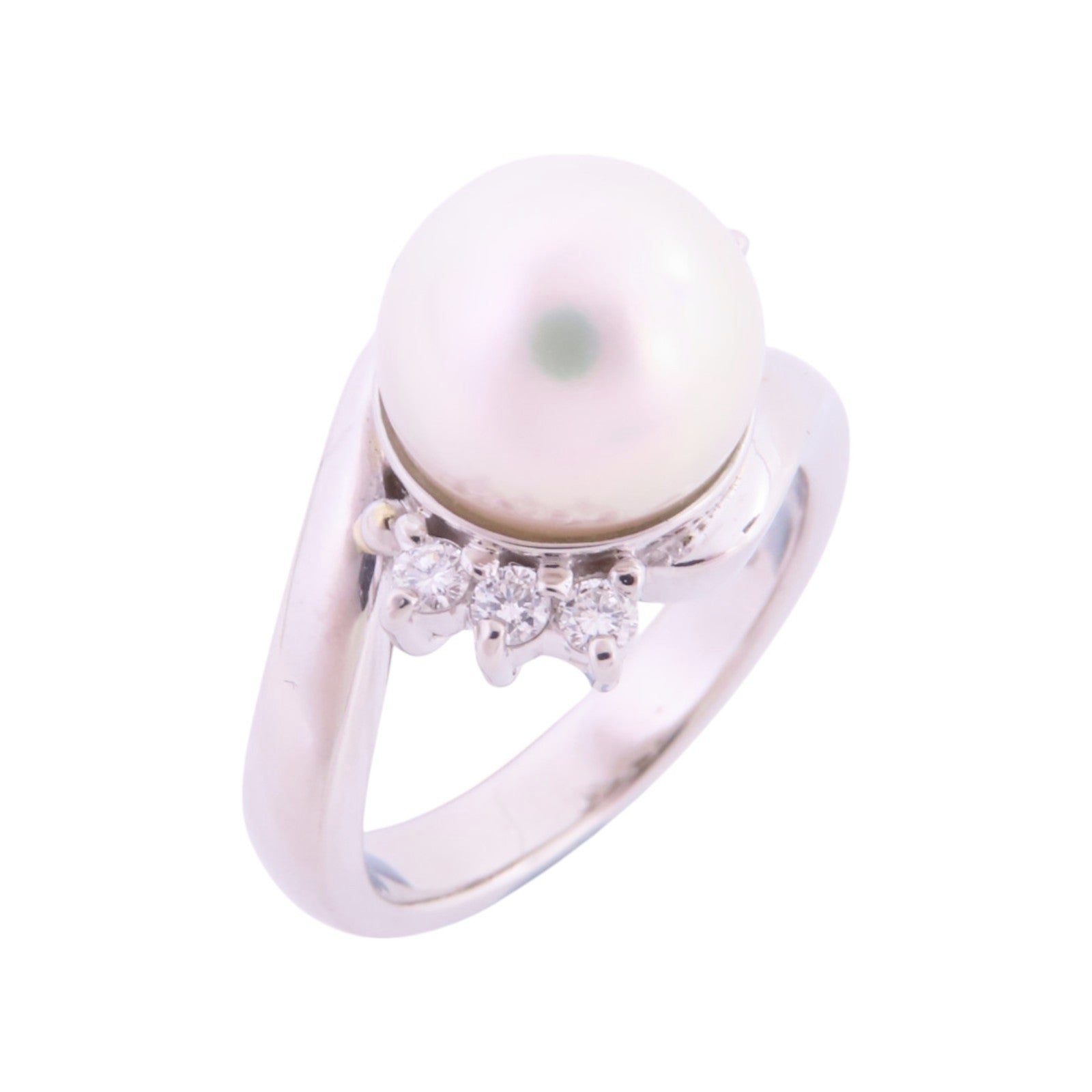 JEWELRY PT900鉑金/珍珠/鑽石Pearl Diamond Ring戒指US#5.25