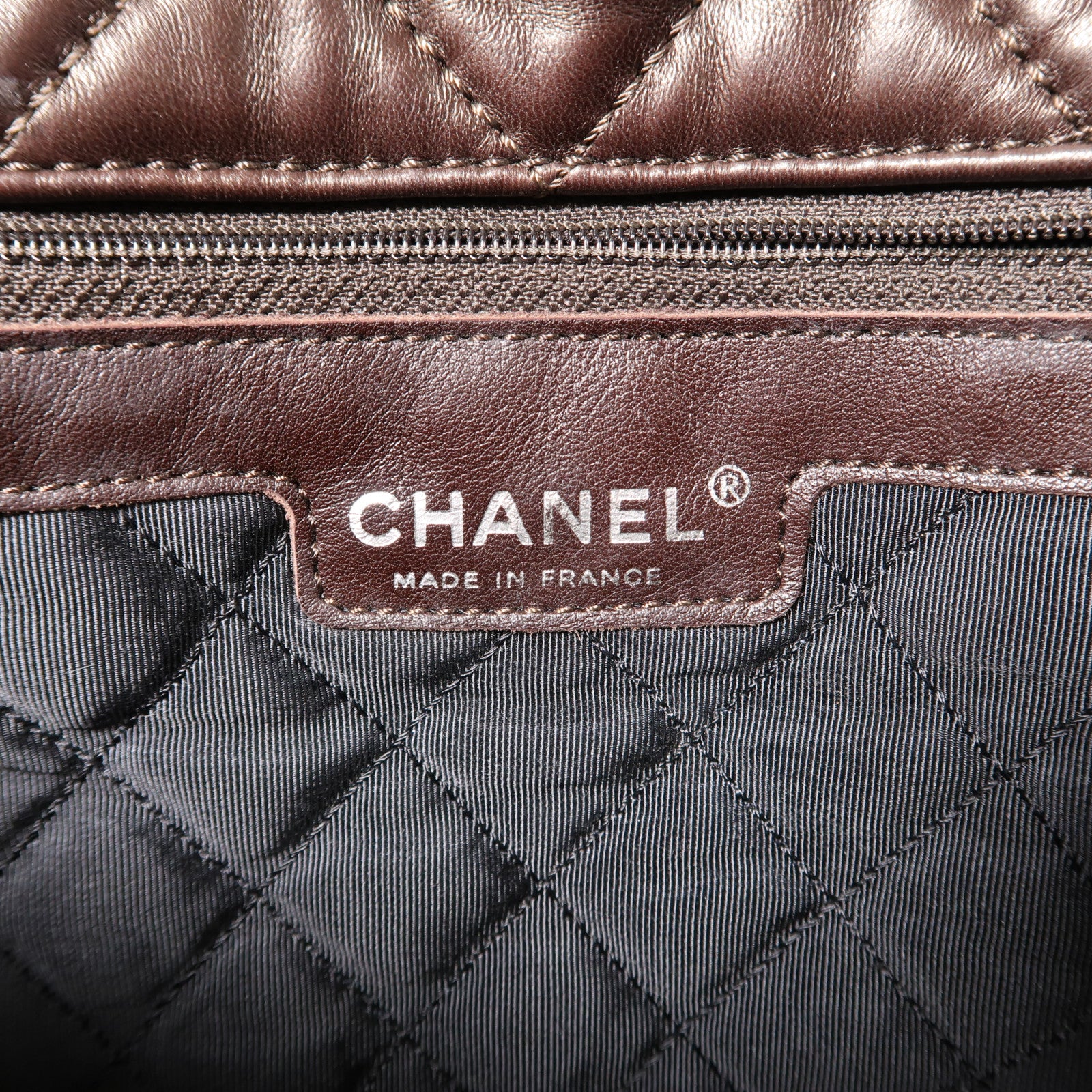 CHANEL 【激減優惠】菱格羊皮皮革/毛茸Chain Shoulder銀扣鏈帶肩背袋啡色