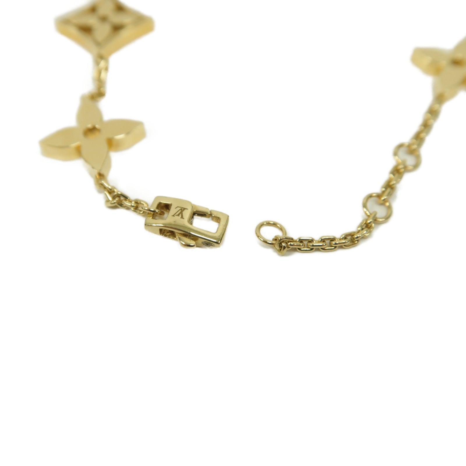 LOUIS VUITTON 18K黃金/0.08ct鑽石Idylle Blossom Monogram手鏈金色