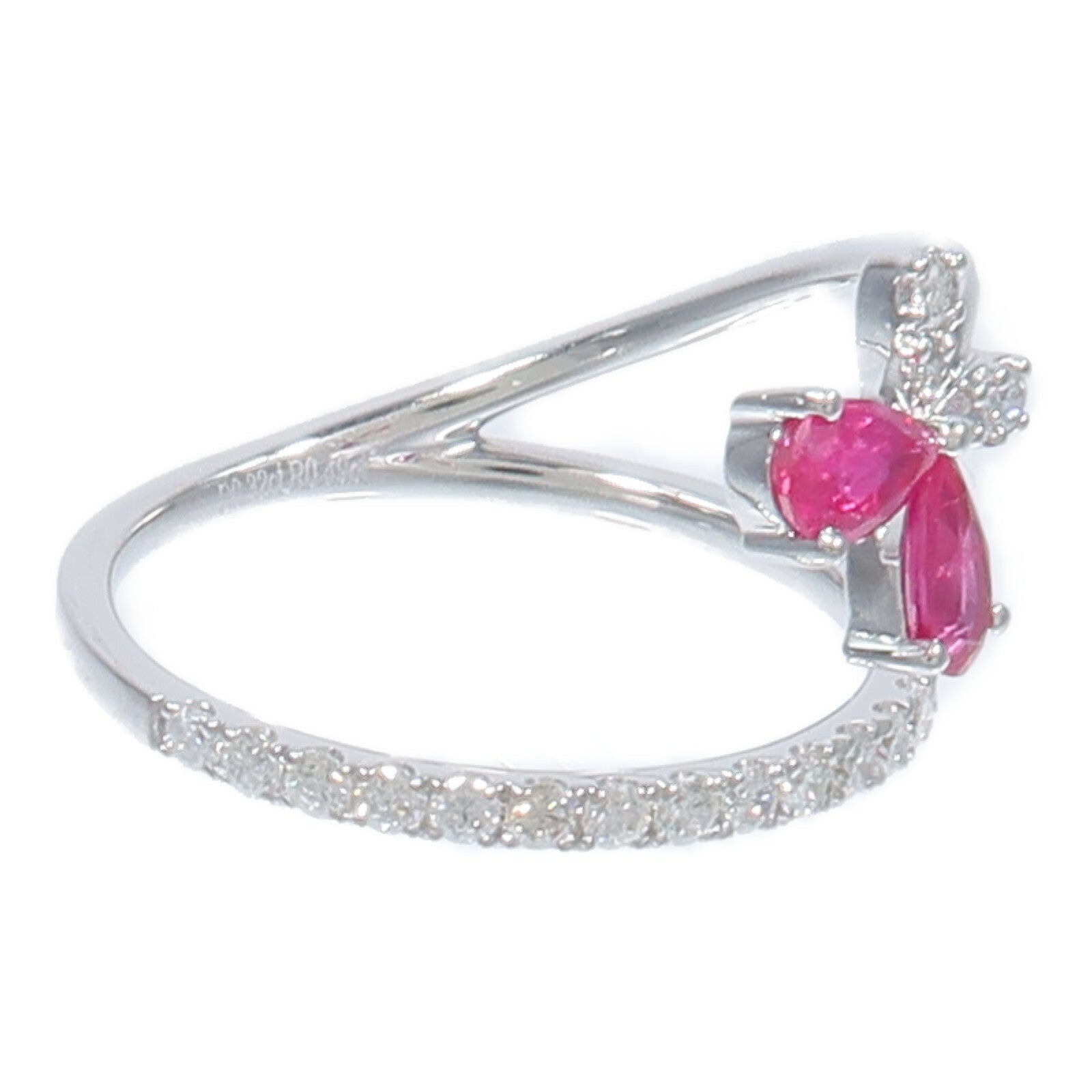 JEWELRY 18K白金Ruby Diamond Ring紅寶石/鑽石戒指