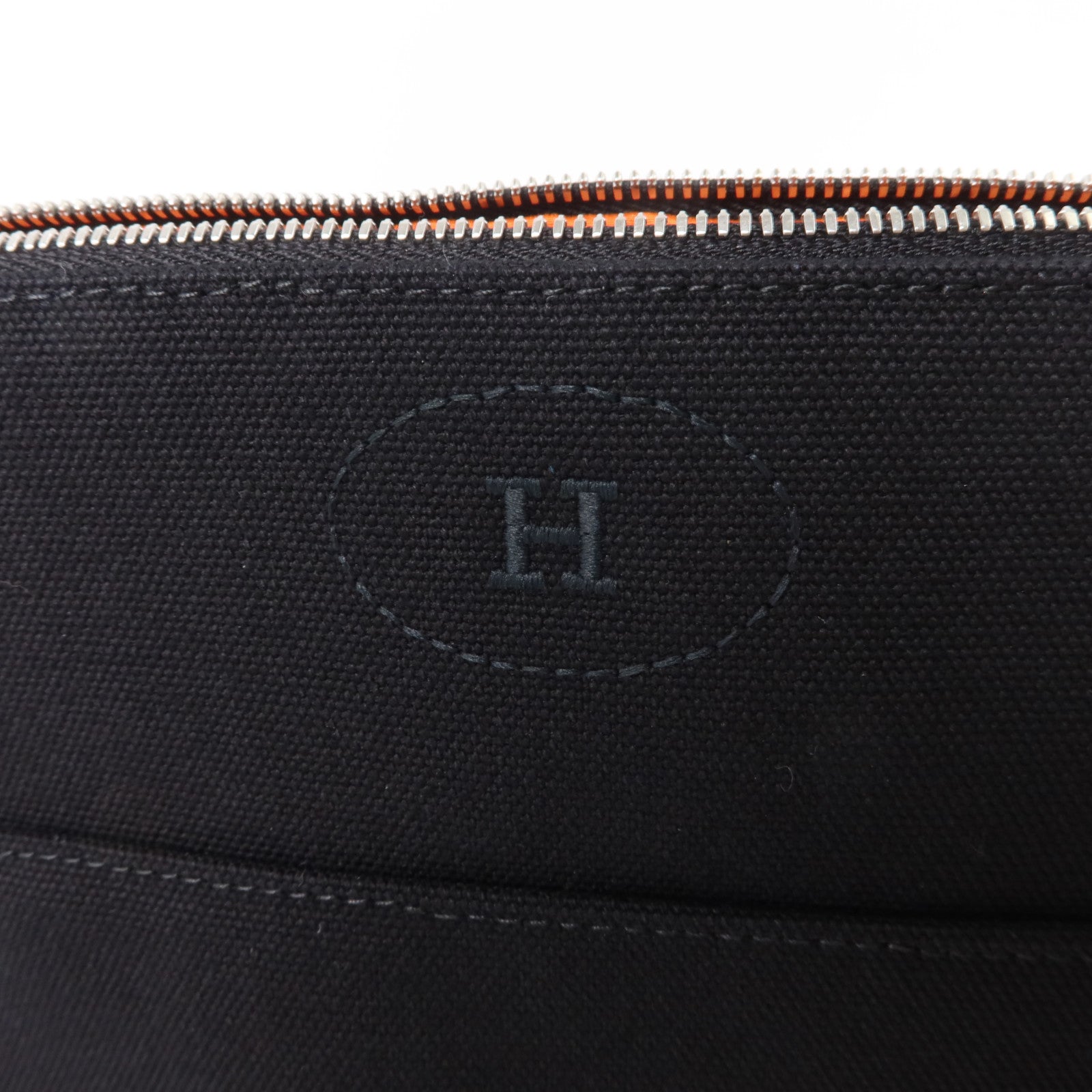HERMES 帆布Bolide Case Medium銀扣手拿包