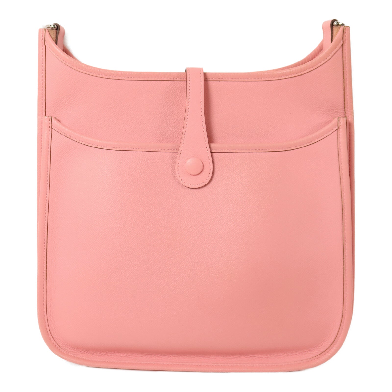 HERMES Epsom皮革Evelyne PM 肩背袋Rose Confetti