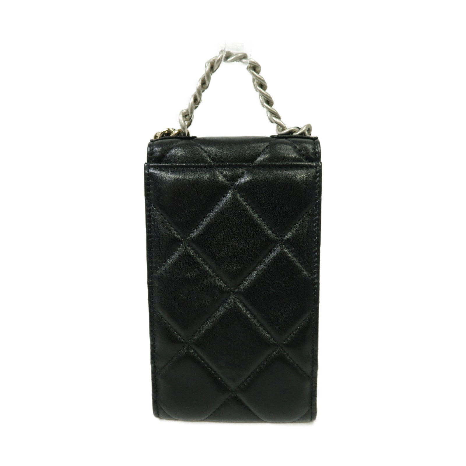 CHANEL 【激減優惠】菱格牛皮皮革Chanel 19 Phone Holder With Chain手挽肩背兩用袋黑色