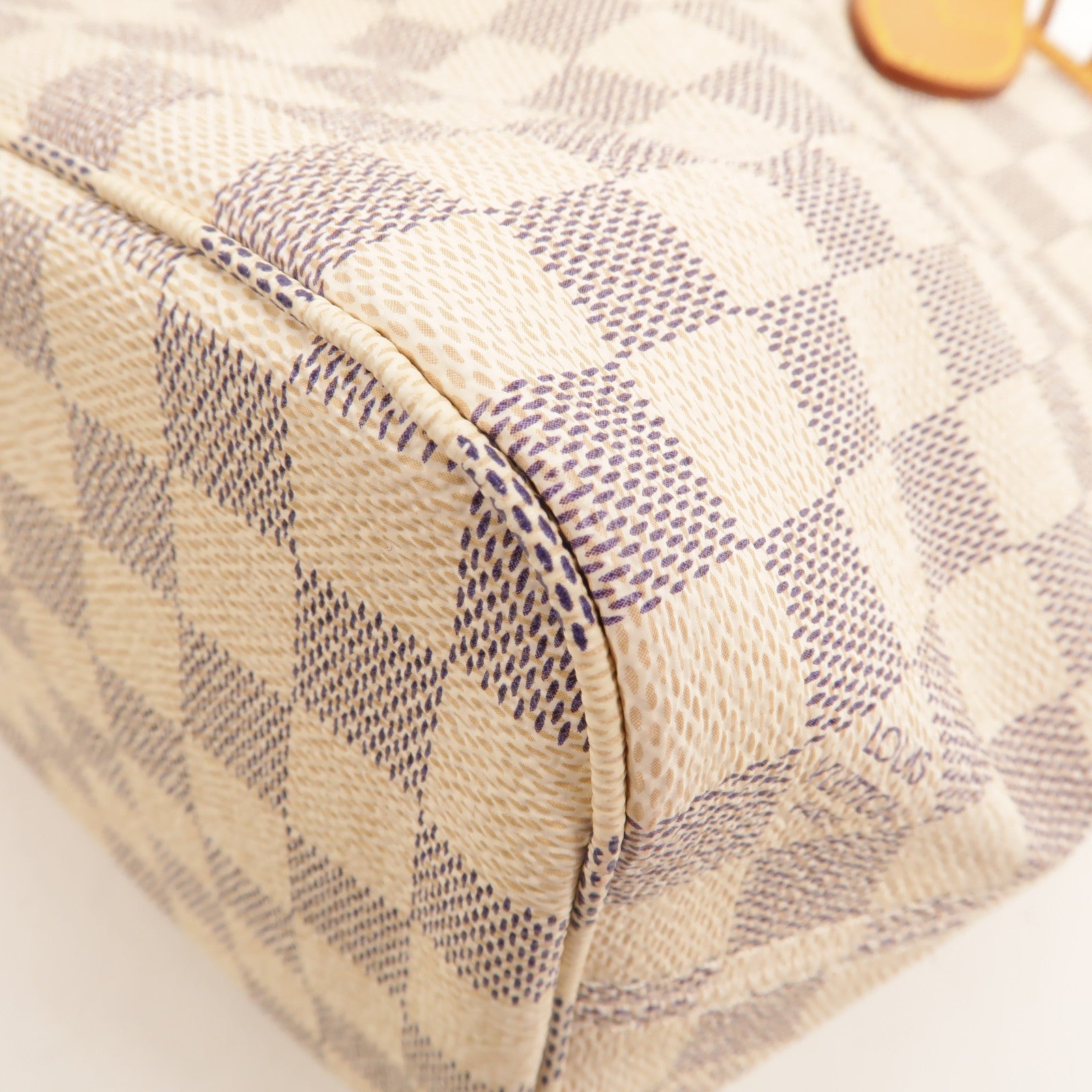 LOUIS VUITTON Damier Azur Neverfull PM金扣手挽袋