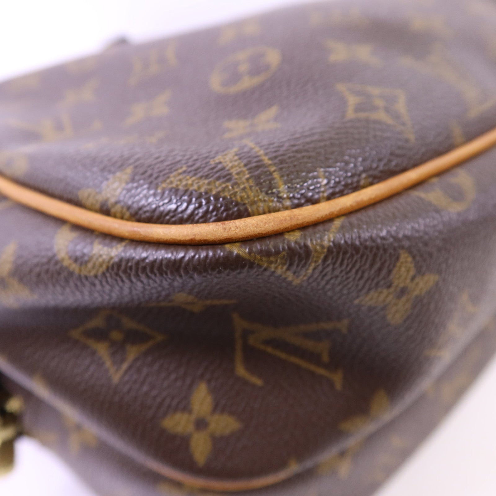 LOUIS VUITTON Monogram Reporter PM金扣肩背袋棕色
